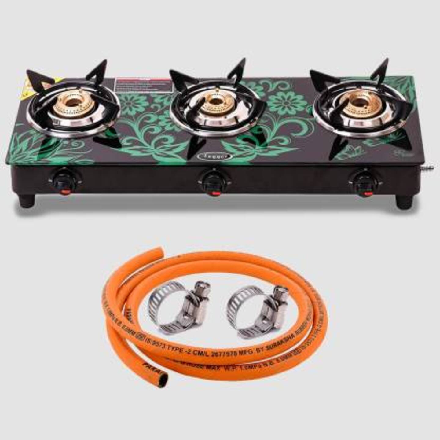 Fogger Victor Stainless Steel, Glass Automatic Gas Stove  (3 Burners)