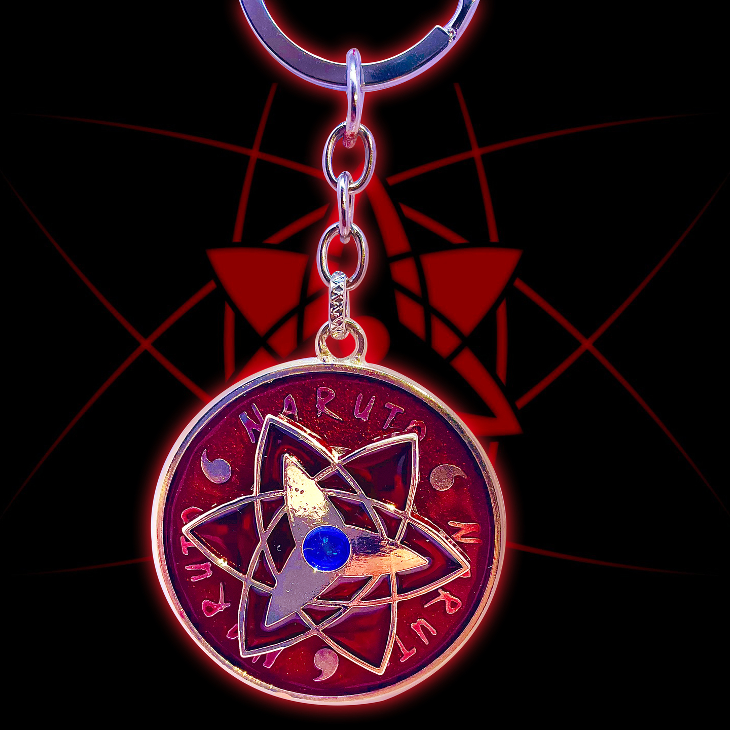 Sasuke Keychain With Mangekyo Sharngan Fidget Spinner