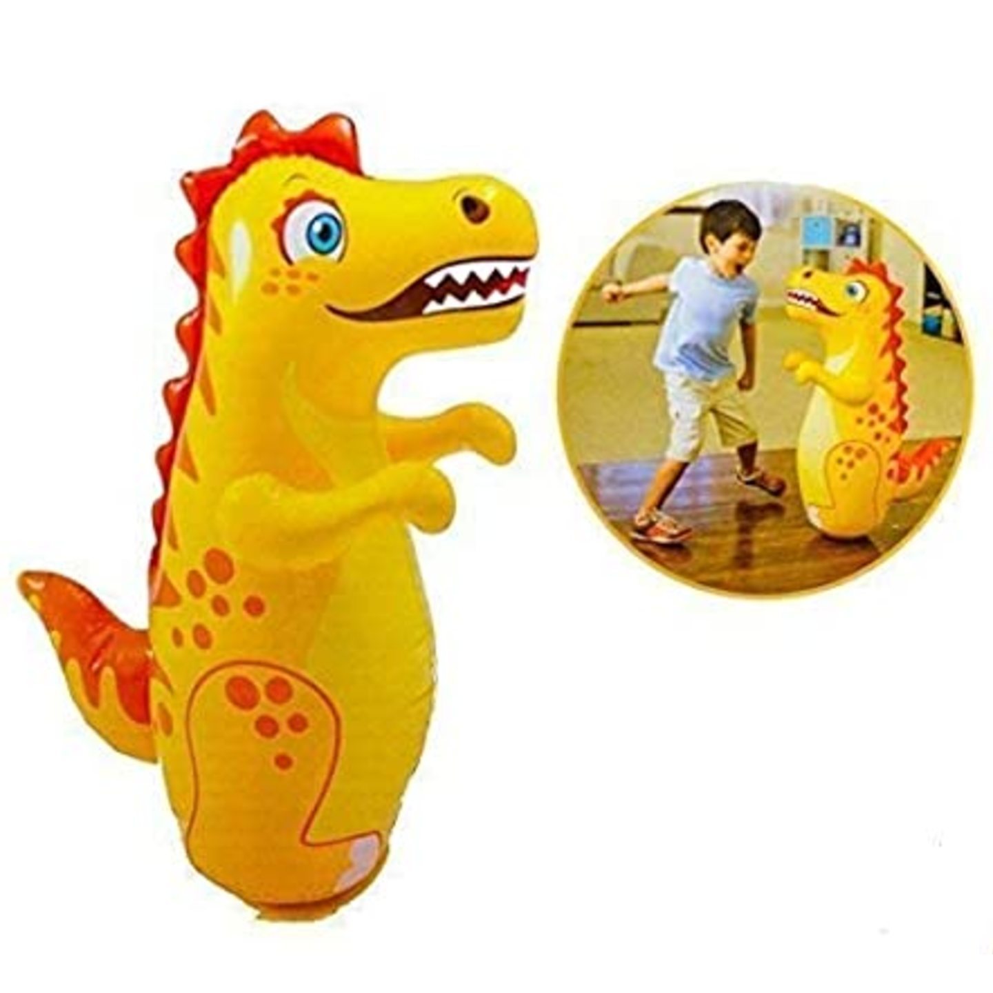 Inflatable Dragon Shape Hit Me Toy | Sand/Water Filled Base BOP Bag -37"*24" Inflatable HitMe Toys (Multicolor)