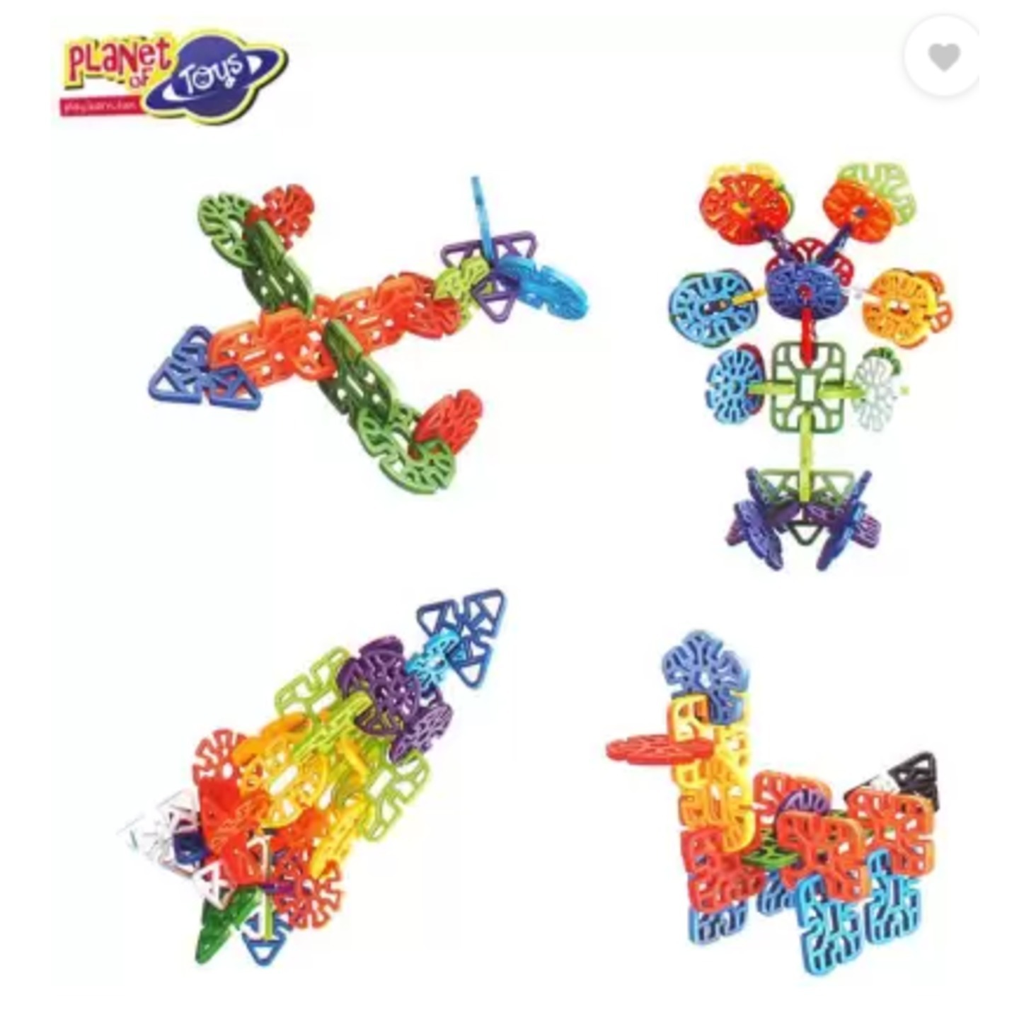 Education Curriculum Focused Variety Geometry Snowflake Creative Interlocking Puzzle Building Block Set of 60 Pcs For Kids  (Multicolor)