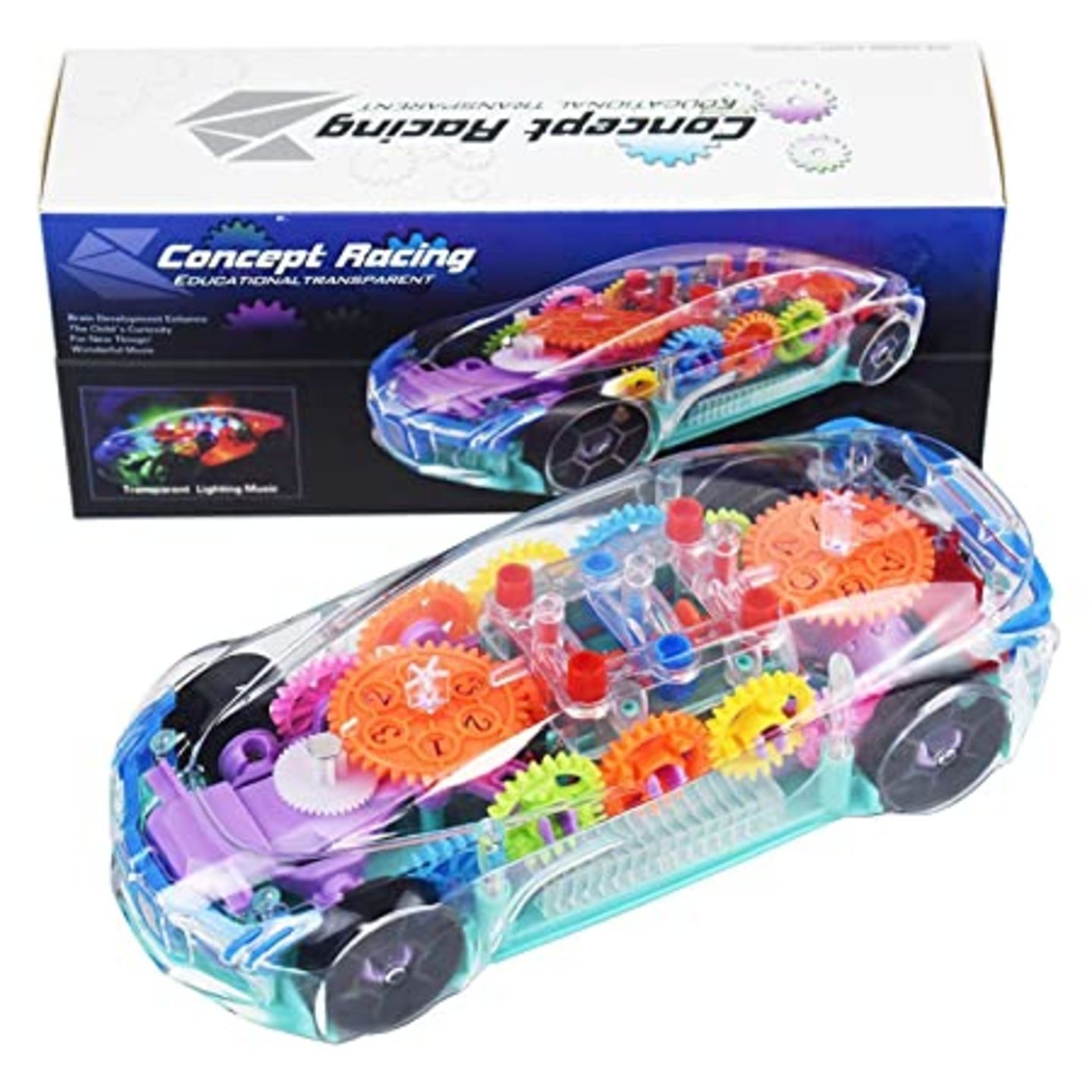 3D Super Concept Racing Educational Transparent Car_(Multicolor)