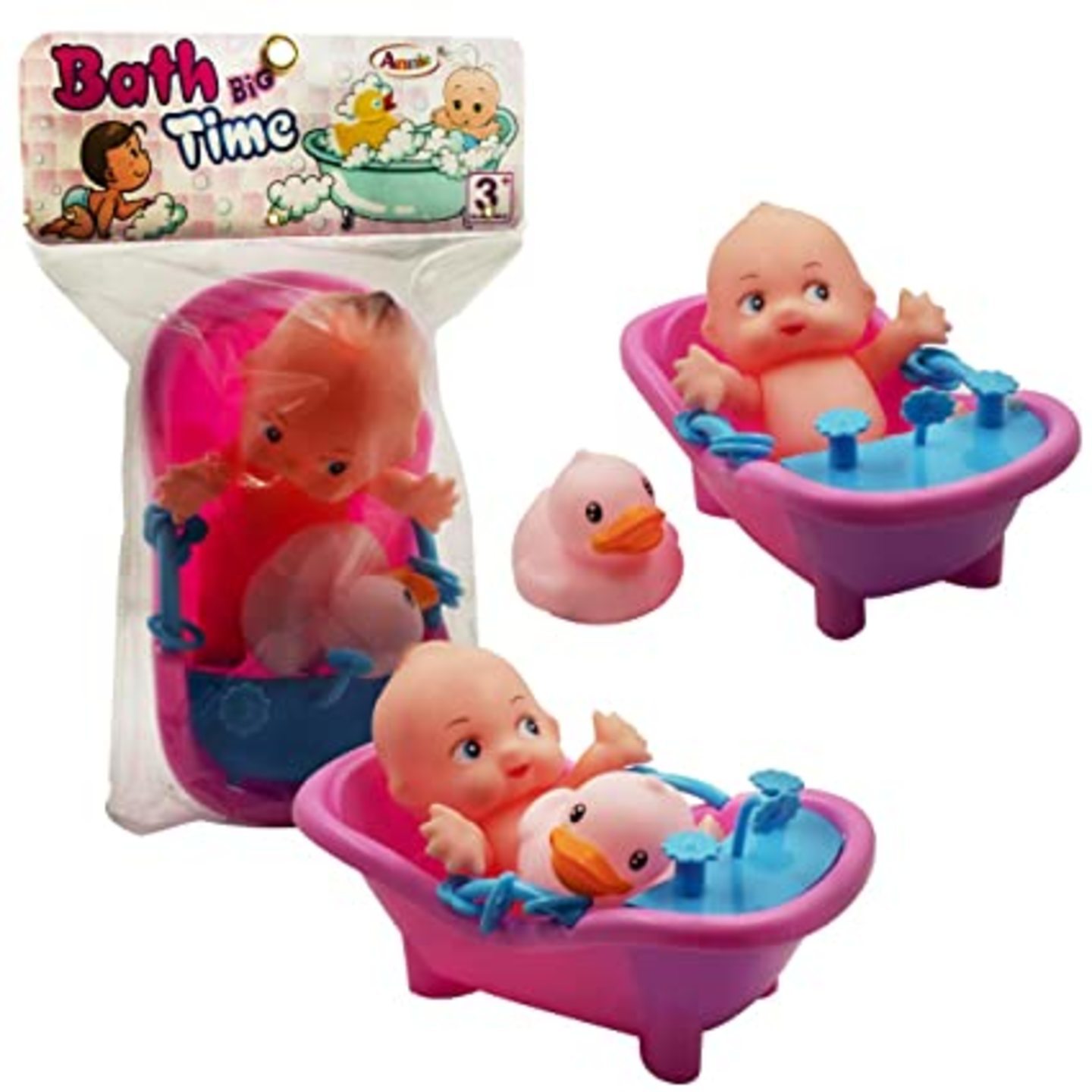 Annie Cute Baby with with Bath Tub & Squeeze chu chu Duck Toy | Babies, Infant, Toddlers, Pretend Play Bath Toys for Kids