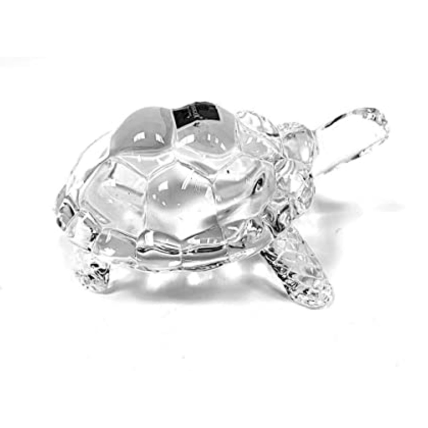 Toys Villa Crystal Glass Tortoise Turtle with Pond Plate Feng Shui and Vastu Gift for Career & Luck