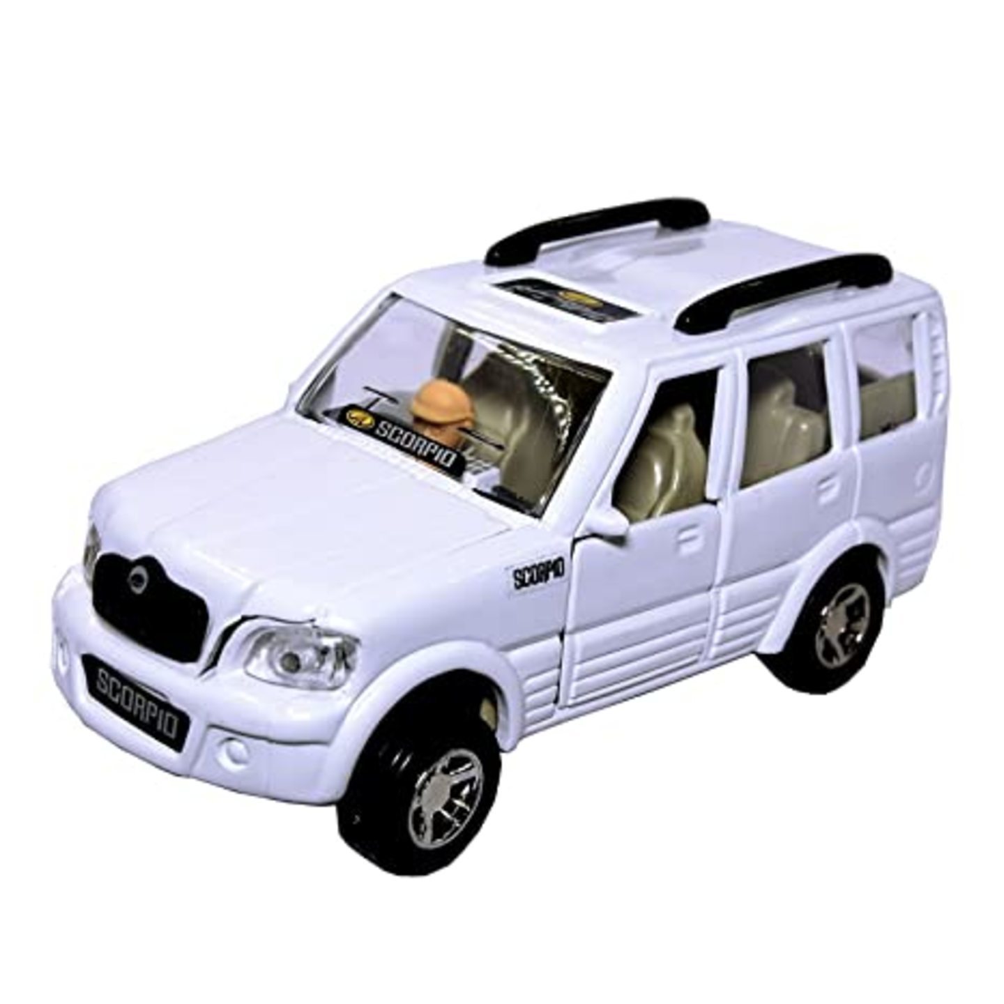 Pull Back Scorpio Toy CAR for Kids.  with Opening Doors and Hood Opening.  Miniature Scaled Models Toy White
