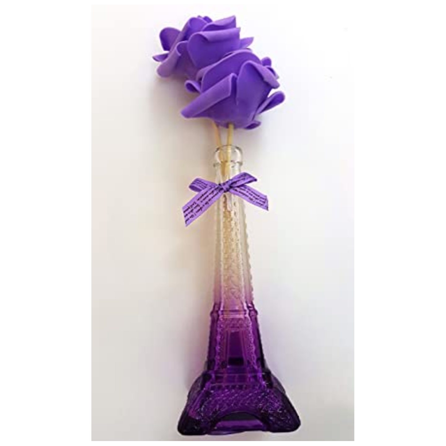 Valentine Gifts for Girlfriend/Wife Eiffel Tower Glass Flower Vase Rose Flower Vase for Valentine Day Rose with Perfume for Girlfriend Rose Vase for Girlfriend for Home Decor and Gift (Multicolour)