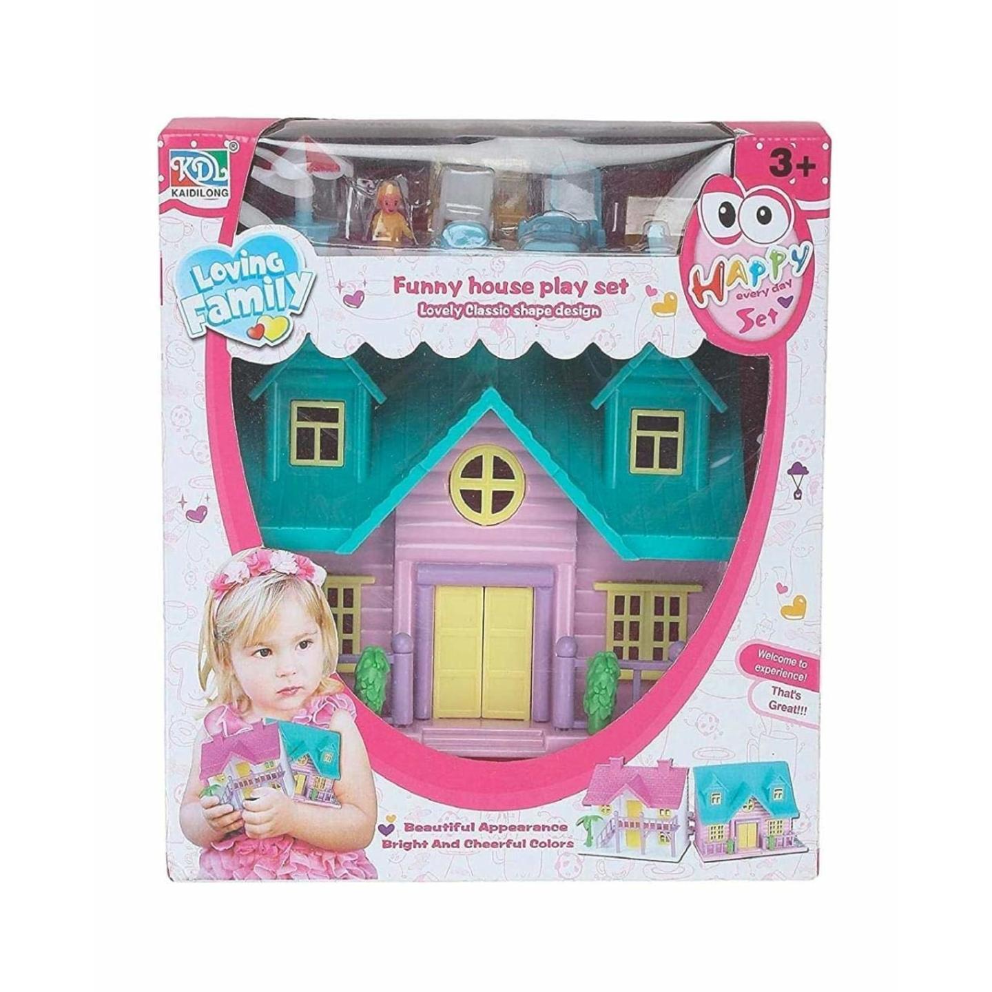 FUNNY HOUSE PLAY SET-Doll House Set (Multicolor) Pack of 1 (Multicolor)