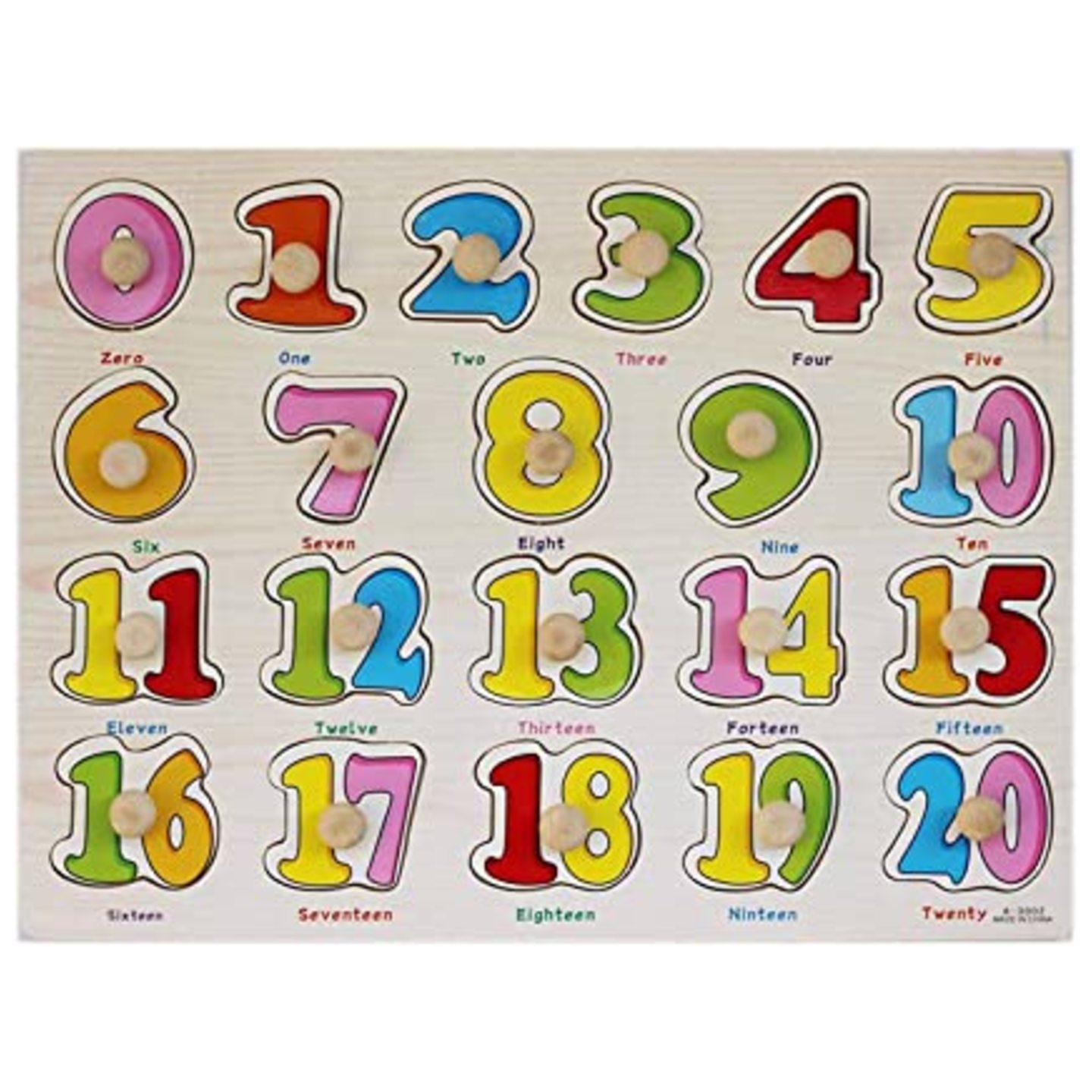 Wooden Colorful Learning Educational Board for Kids with Knobs, Educational Learning Wooden Board Tray, Size- 30 X 22 cm, Available in 4 Different Variants (123)