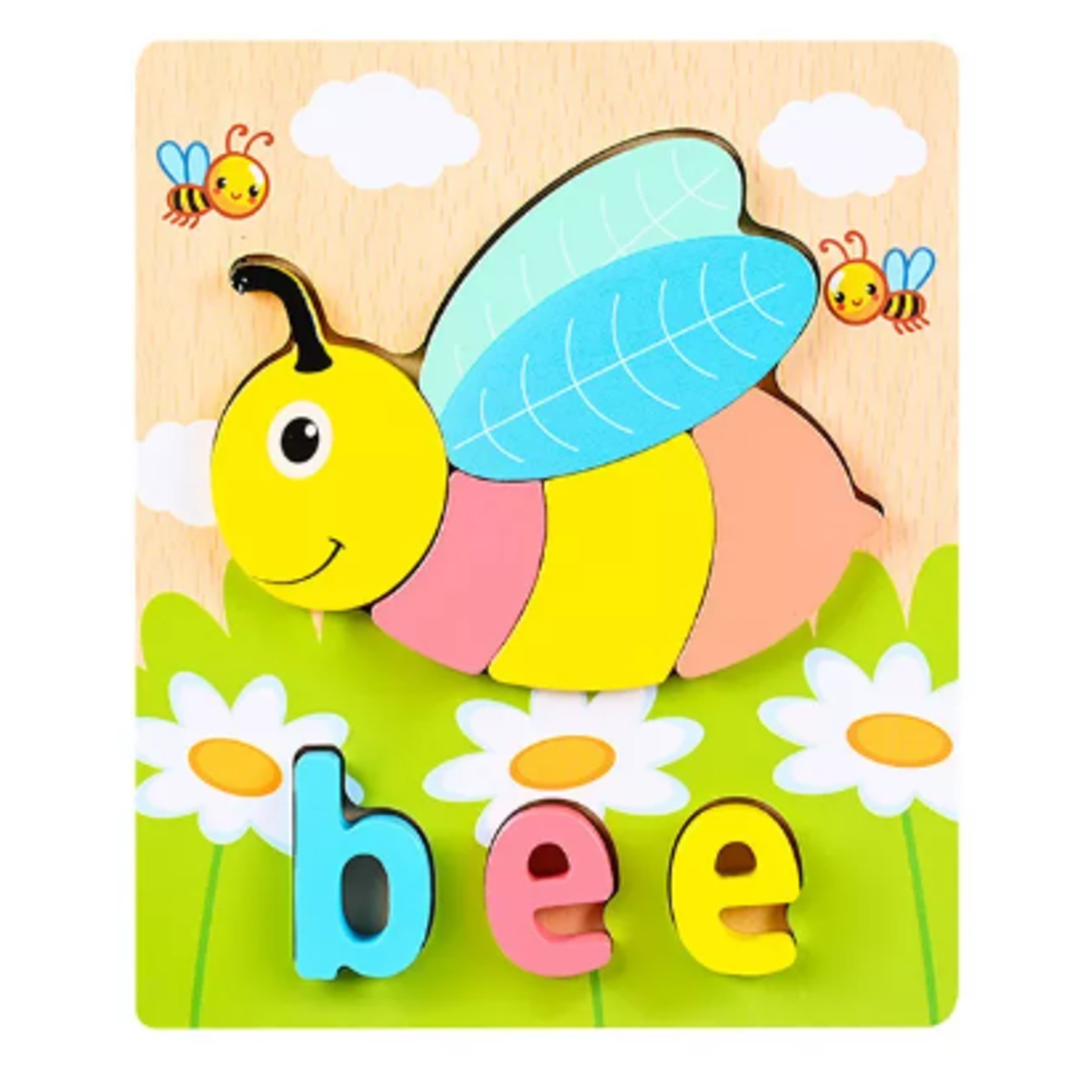 Wooden Jigsaw 3D Puzzles for Kids Ages 3-5, Educational Preschool Learning Toy for Toddlers Boys and Girls ( 3D Bee Puzzle, Size 17.5 x 15 cms)