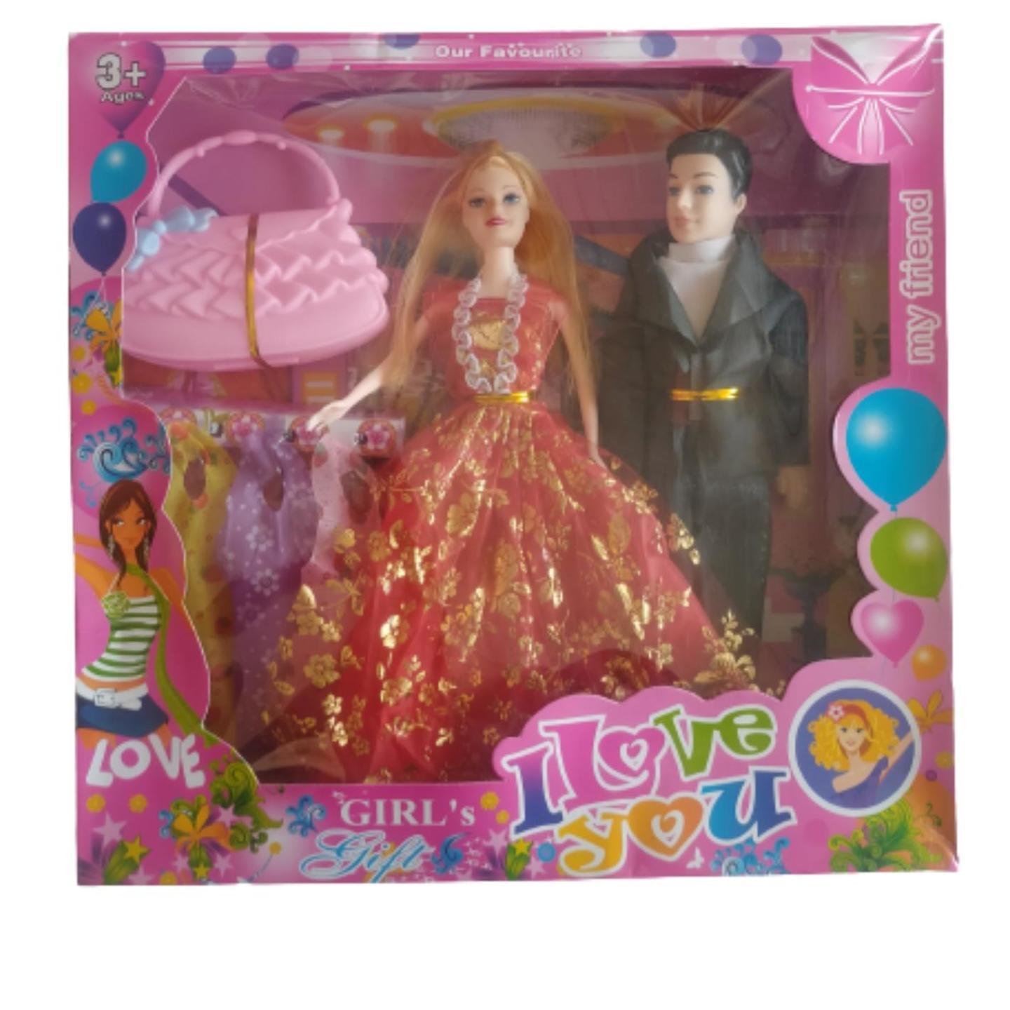 Boyfriend & Girlfriend Doll set With accessories (Multicolor)