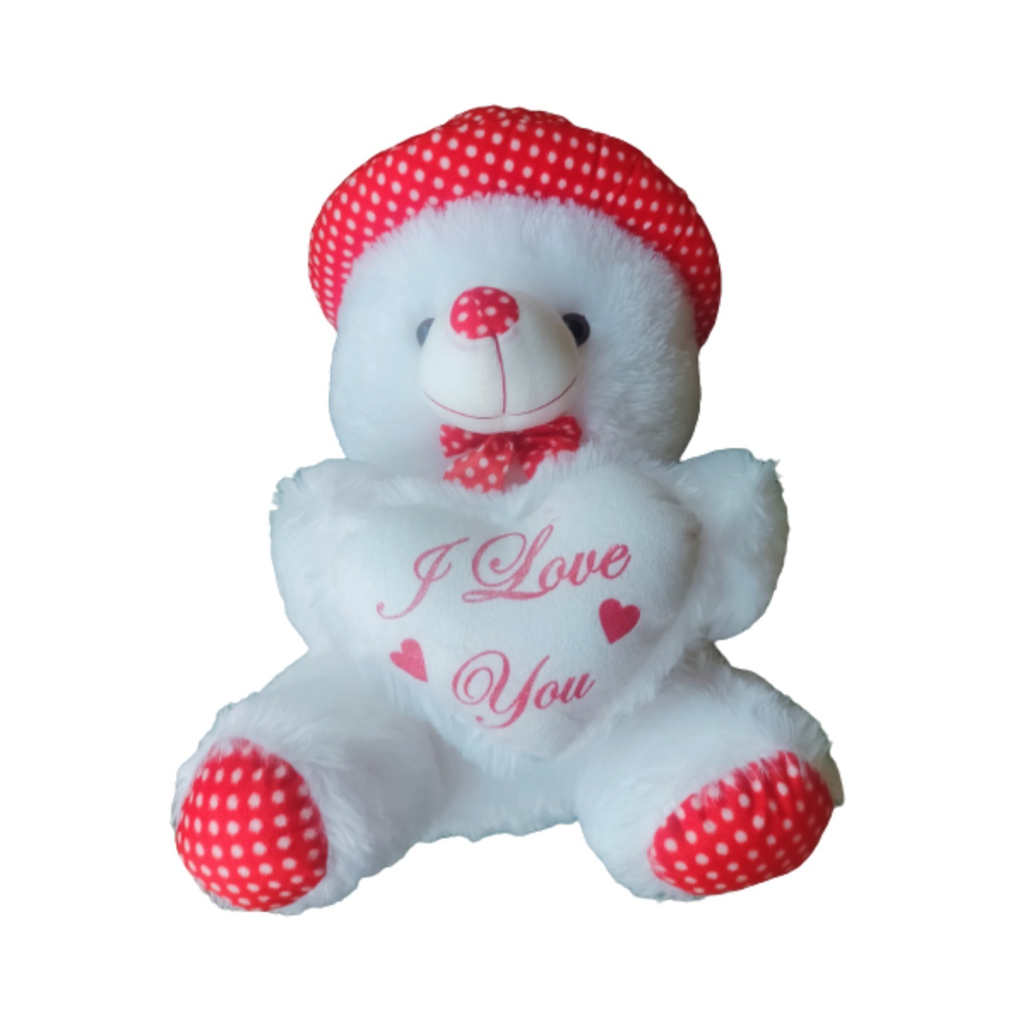Teddy bear White Red 22cm*25cm