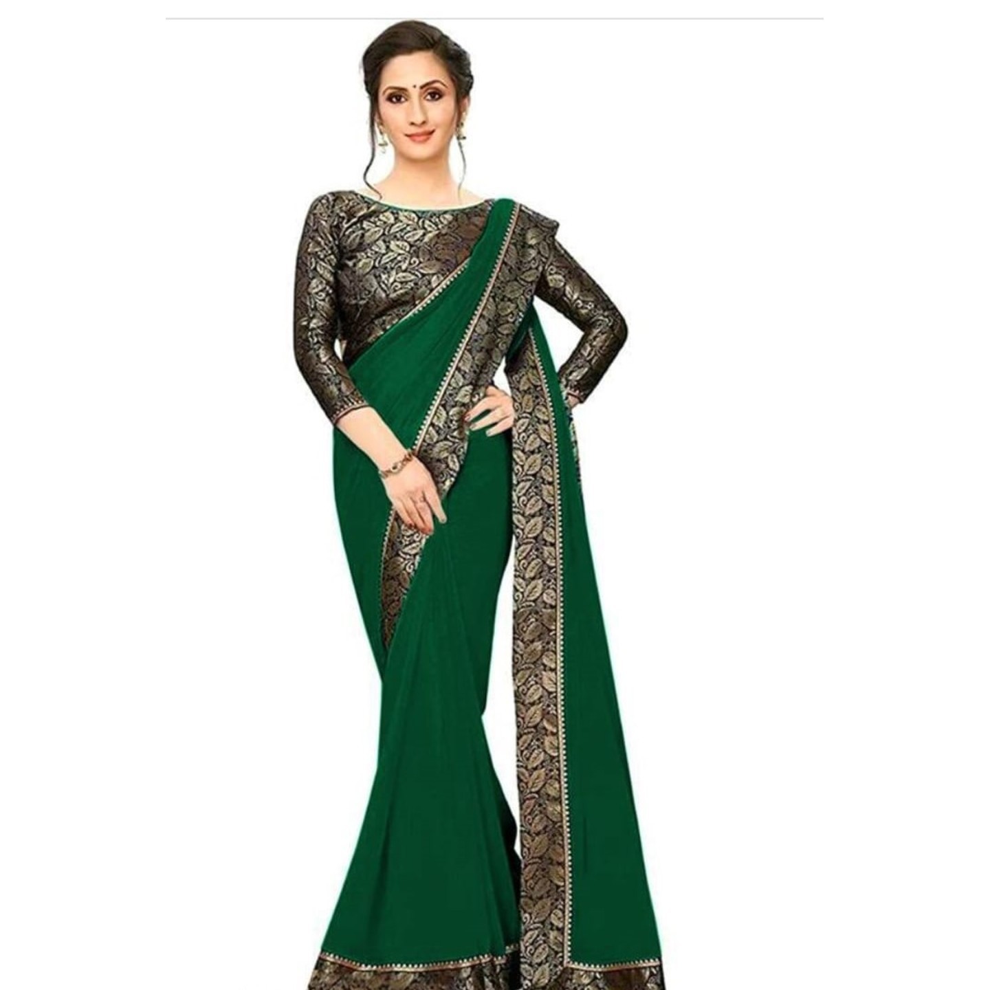 beautiful green saree