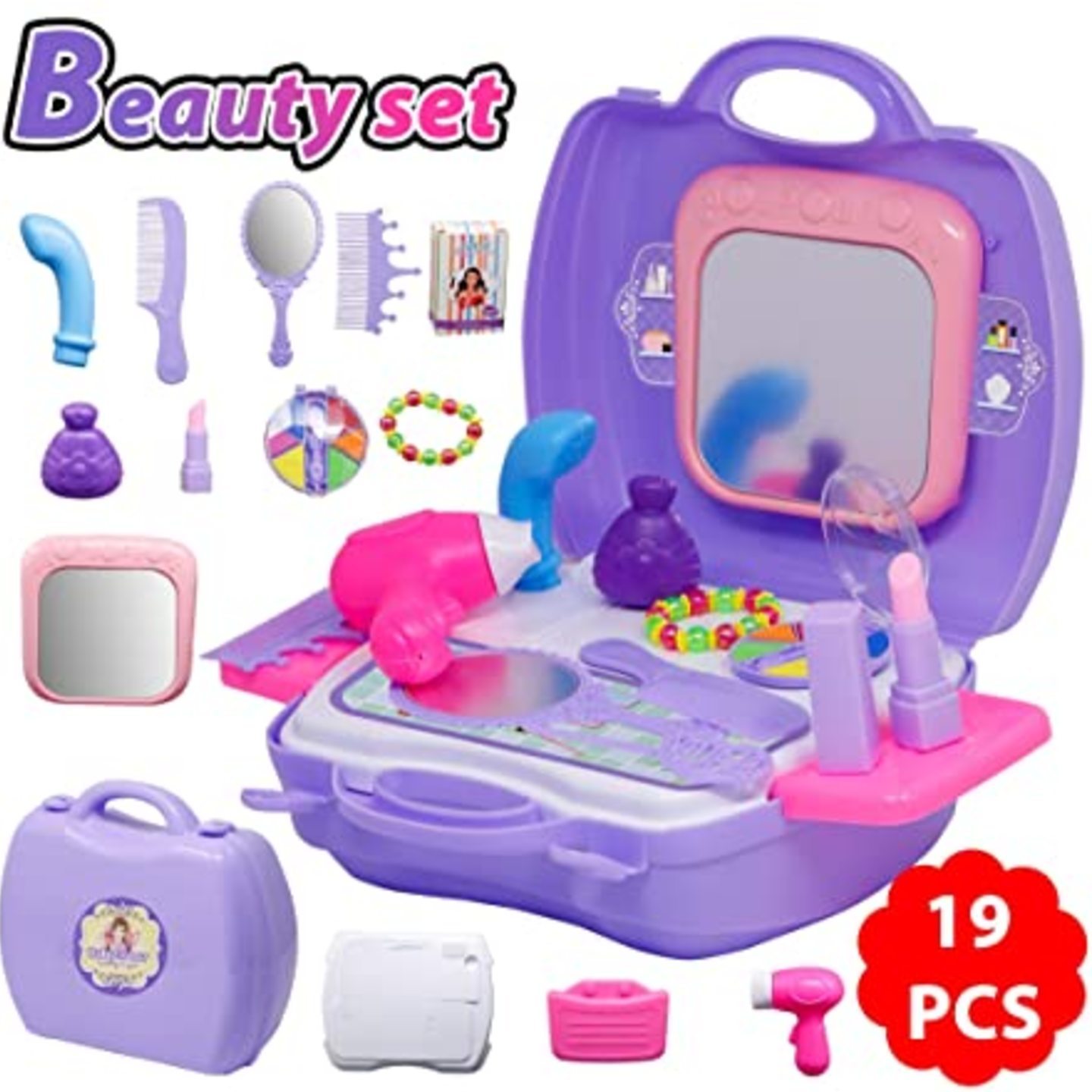 Beauty Shop Set Suitcase/ 19 Pieces/ Premium Quality/ toy for kids