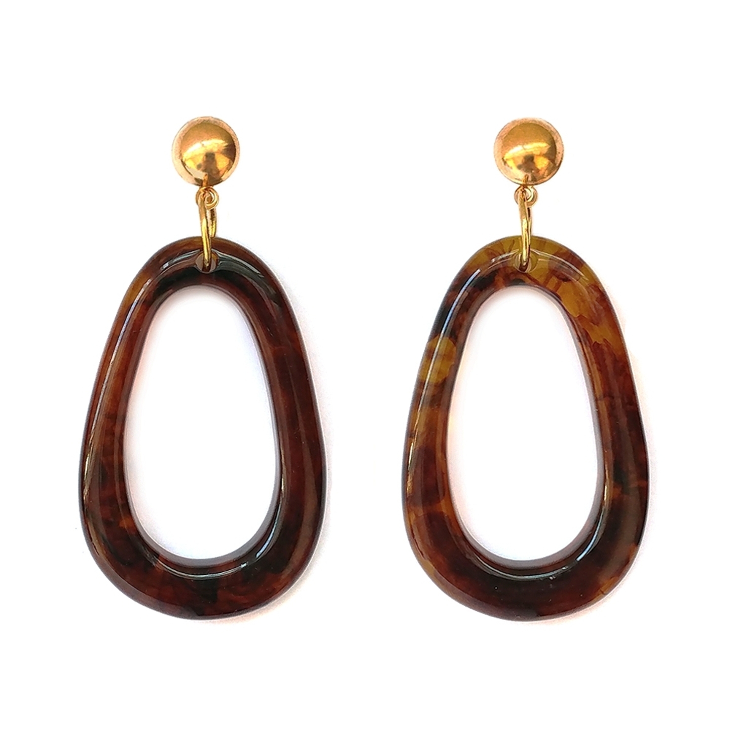 Lyle Resin Drop Earrings in Coffee