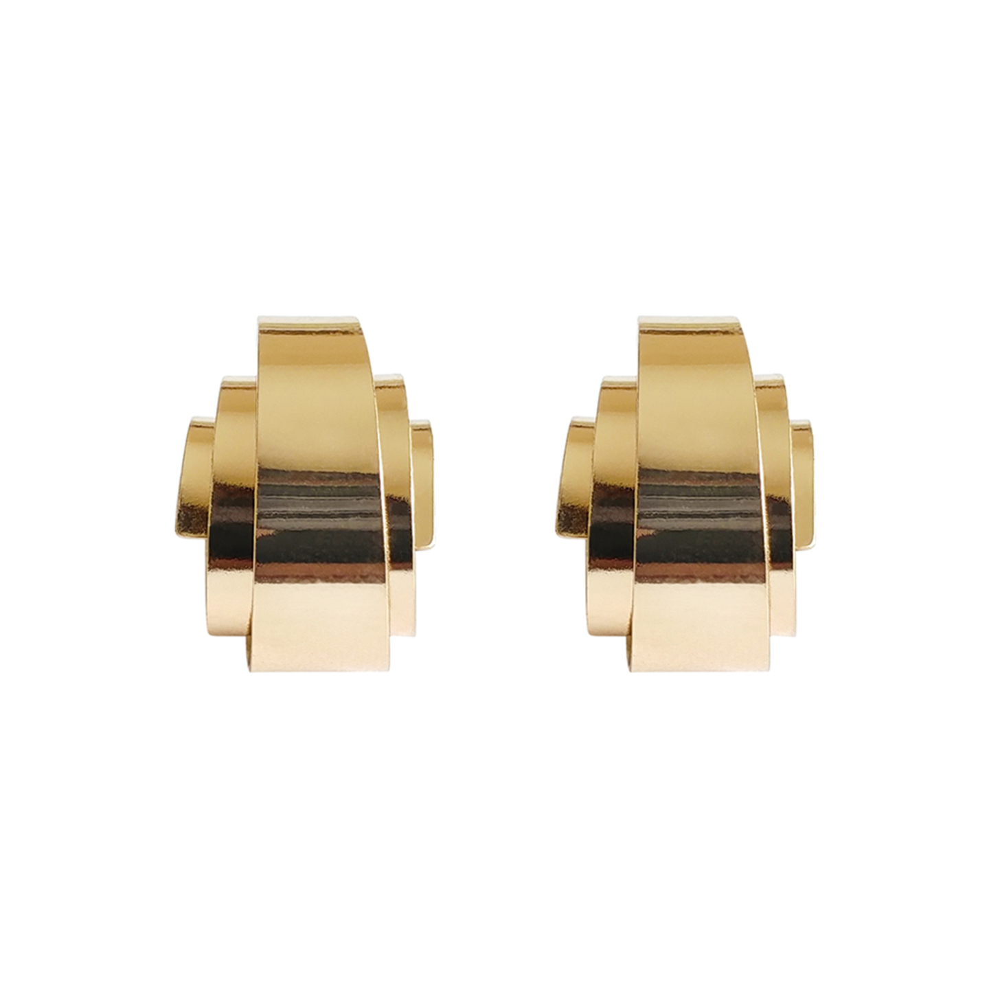 Emmarie Spiral Ribbon Studs in Gold