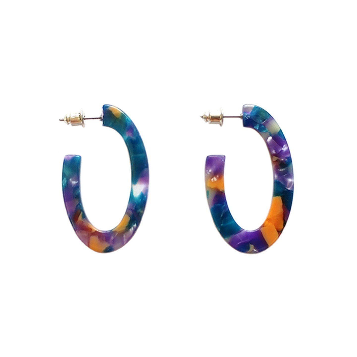 Brower Open Oval Hoops in Purple Swirl