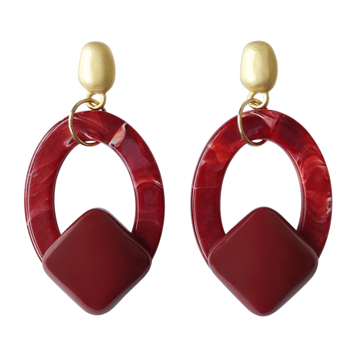 Darcia Fire Brick Resin Earrings