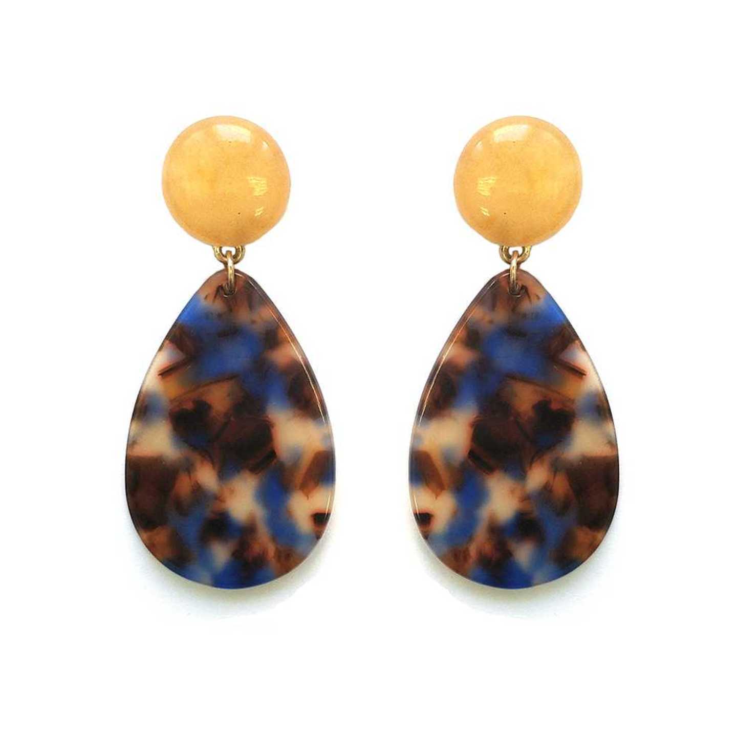 Emery Resin Swirl Earrings in Ocean Swirl