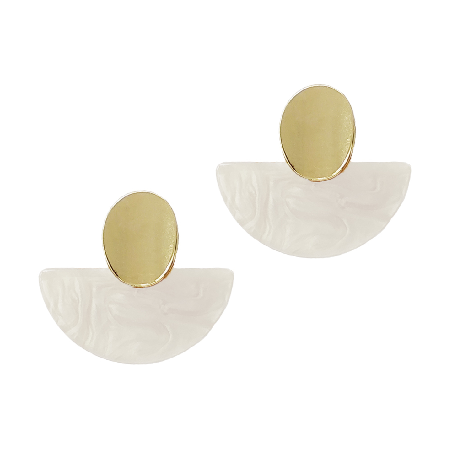 Juliette Half Moon Resin Earrings in White