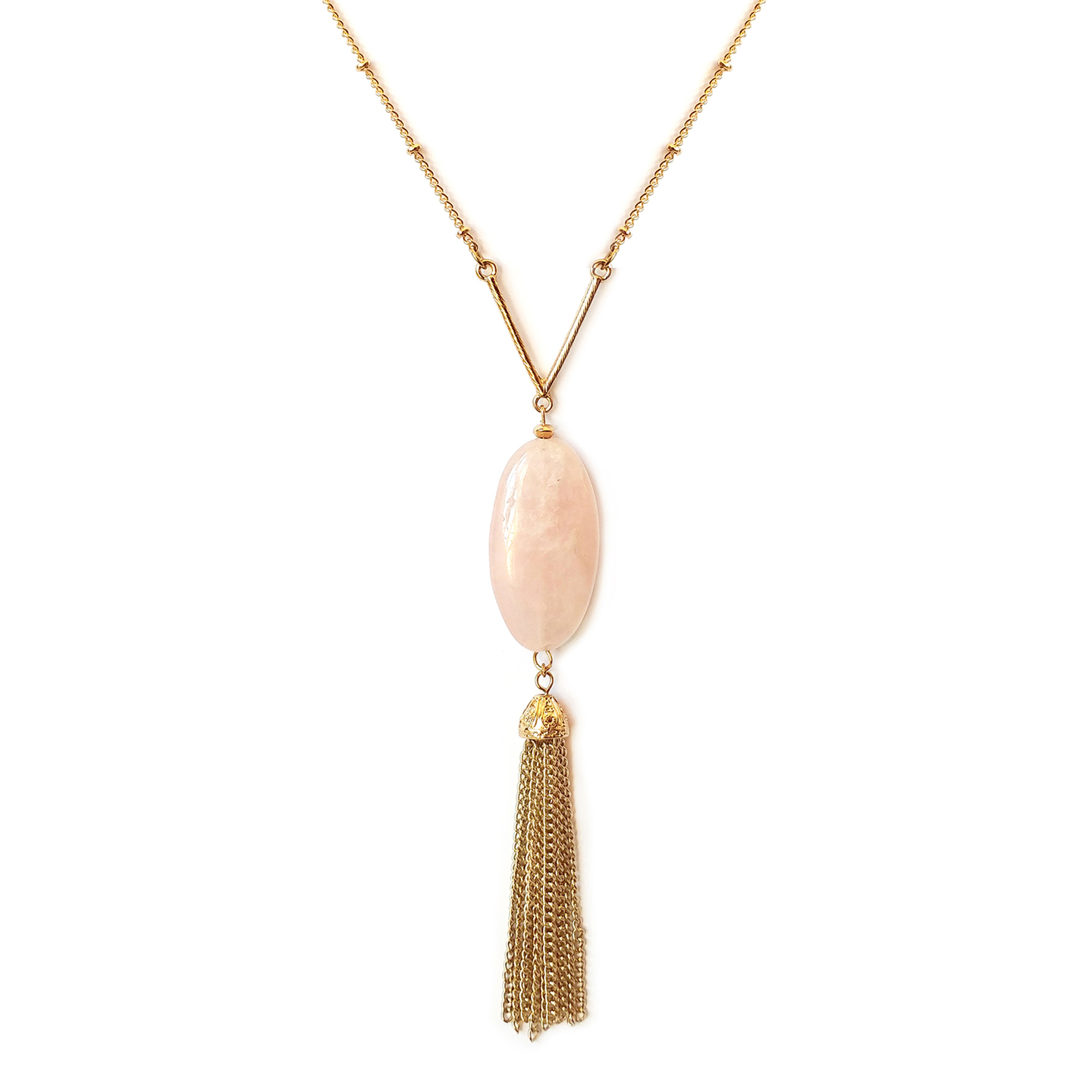 Minton Satellite Chain Necklace in Rose Quartz