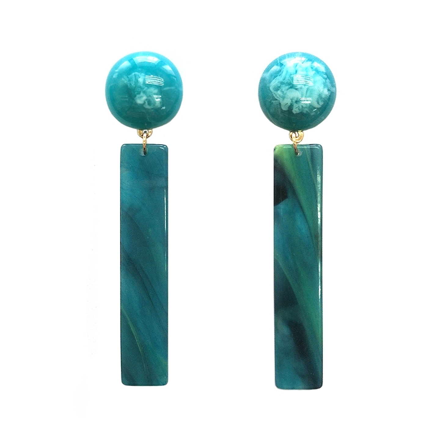 Valkyrie Paddle Drop Earrings in Teal