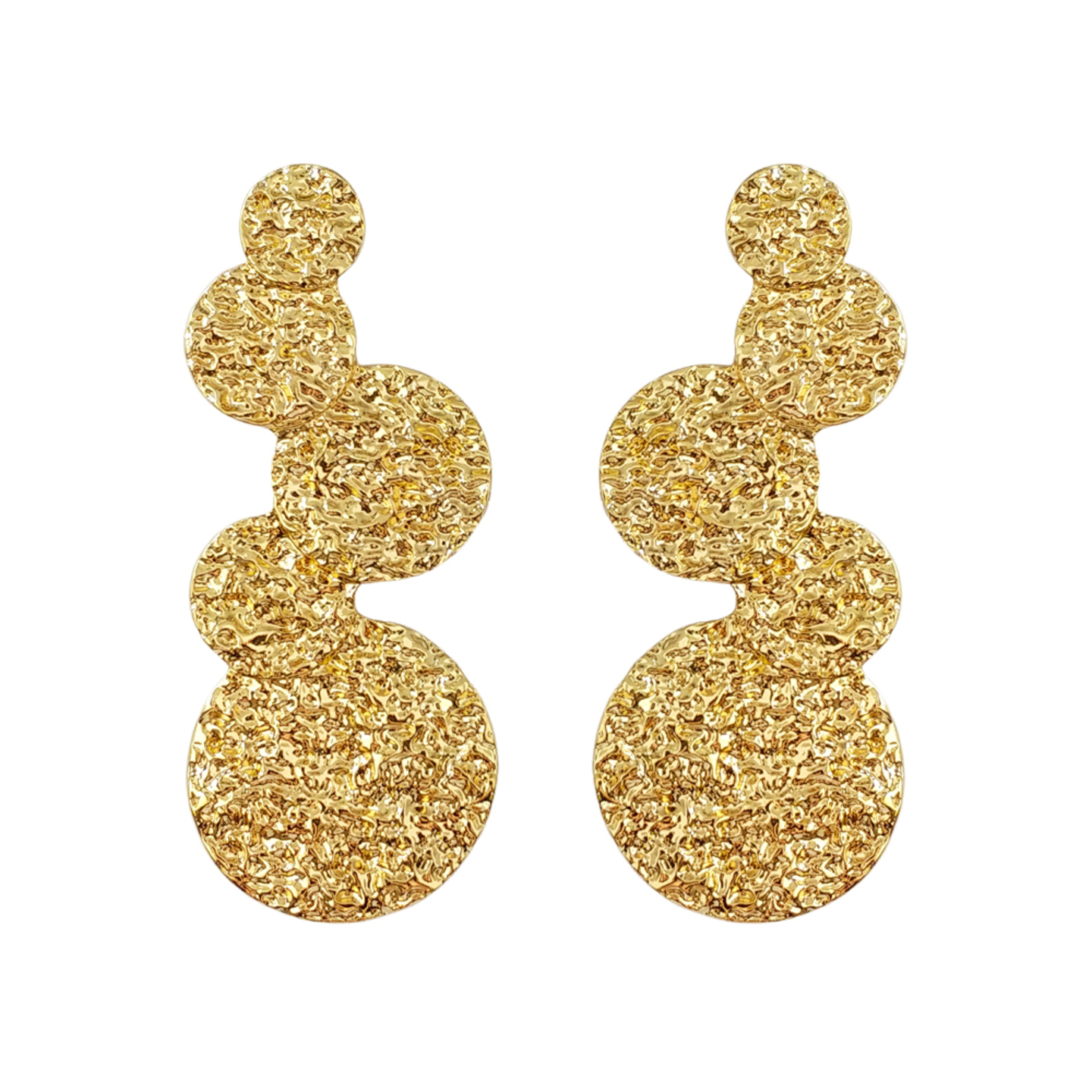 Shedden Hammered Circles Earrings in Gold