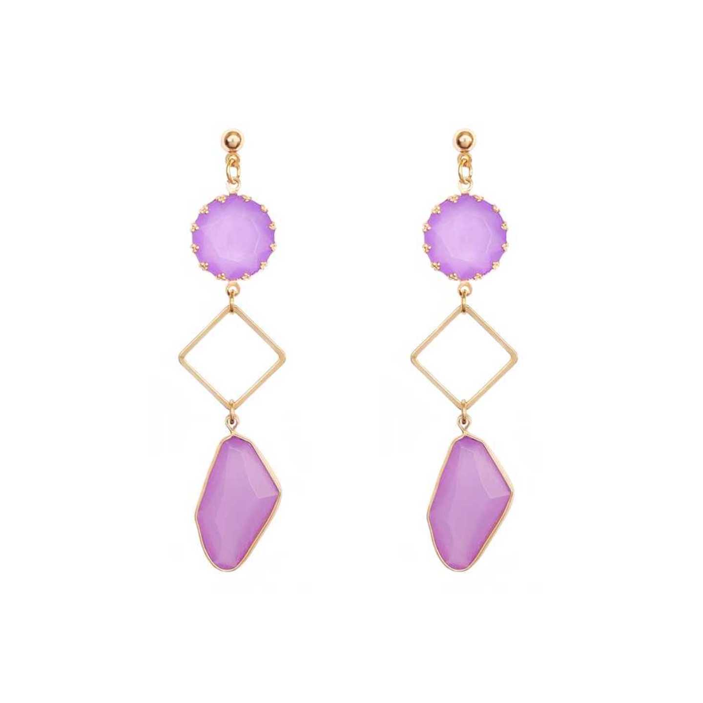 Elliane Irregular Gem Drop Earrings