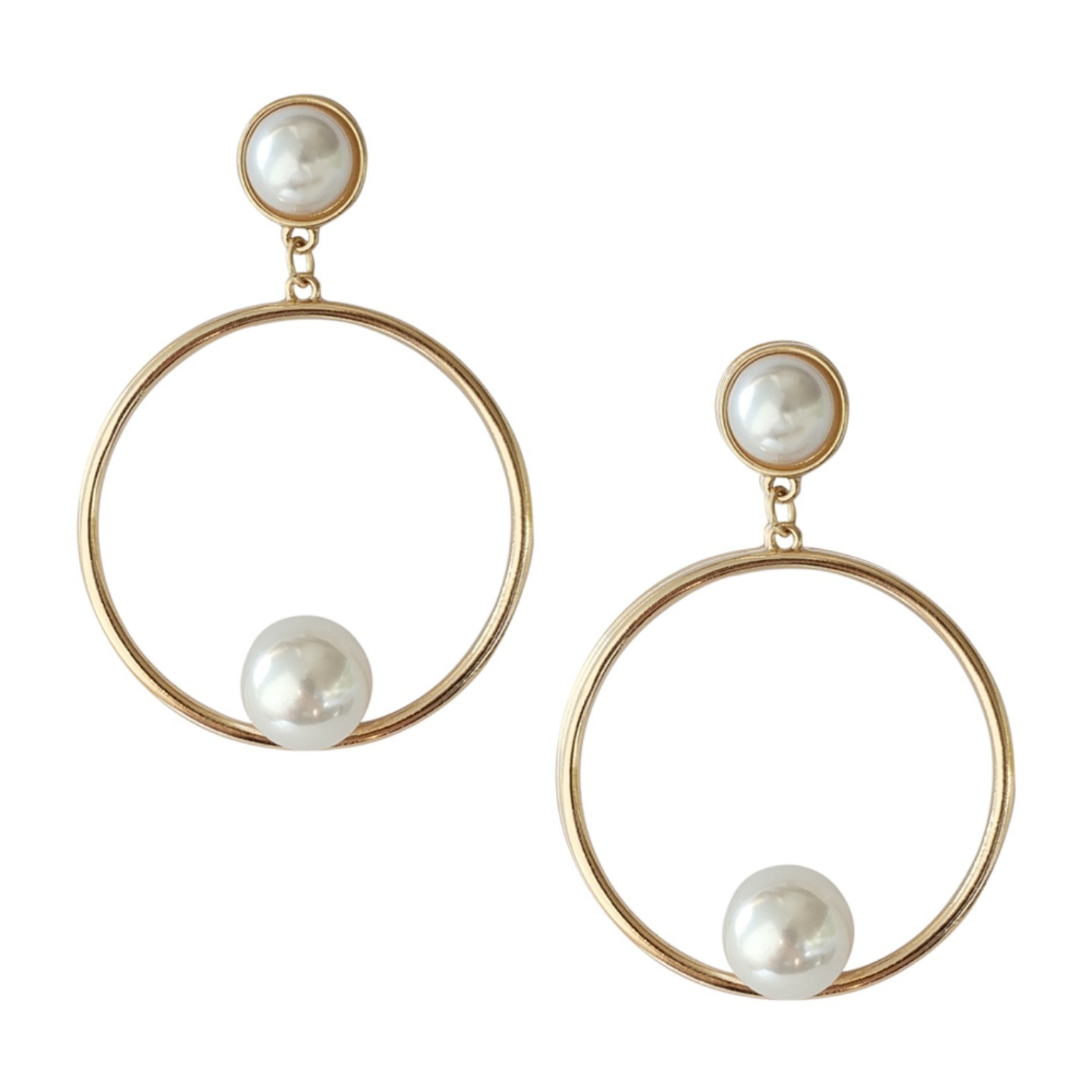 Ines Pearl Hoop Earrings