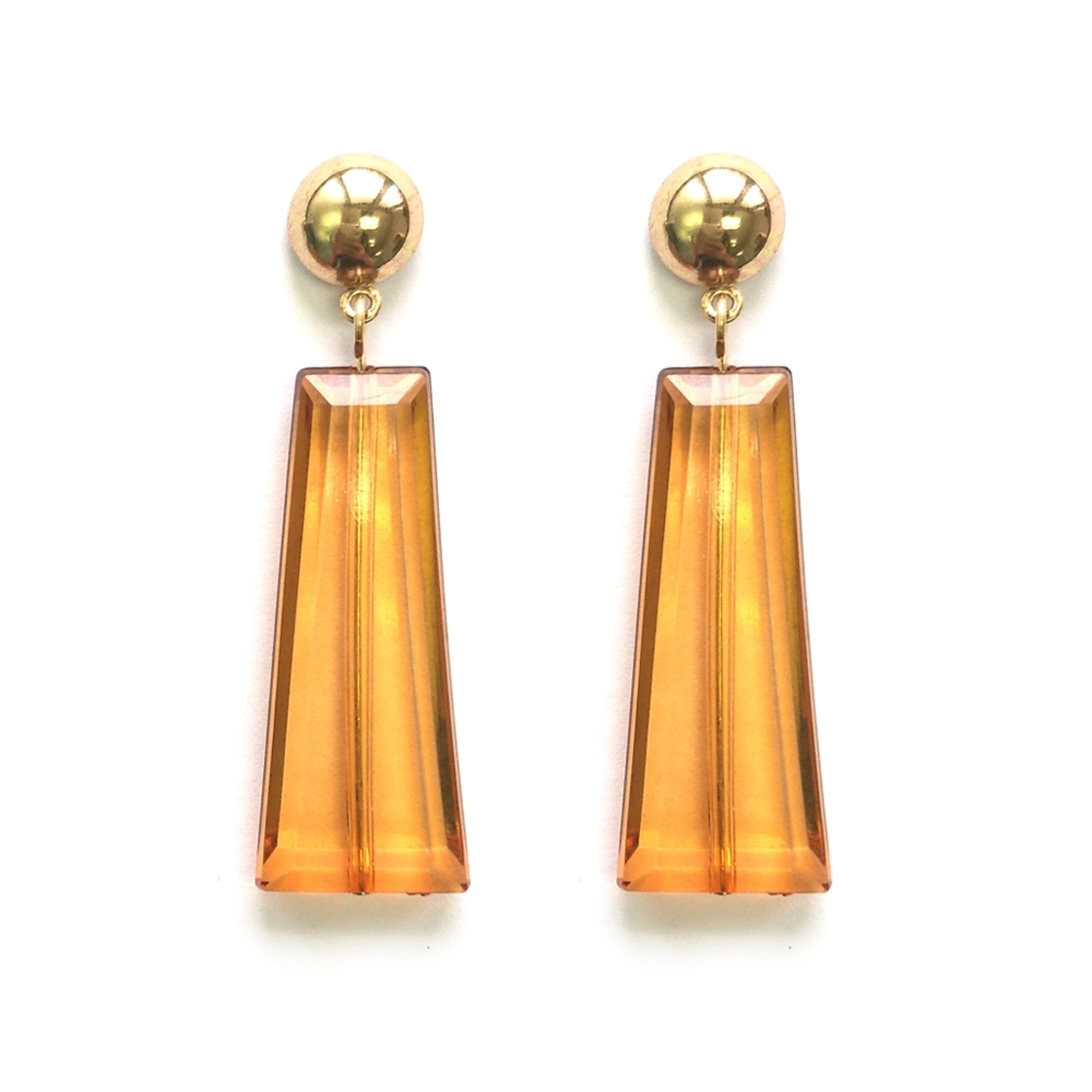 Tivoli Lucite Drop Earrings in Orange