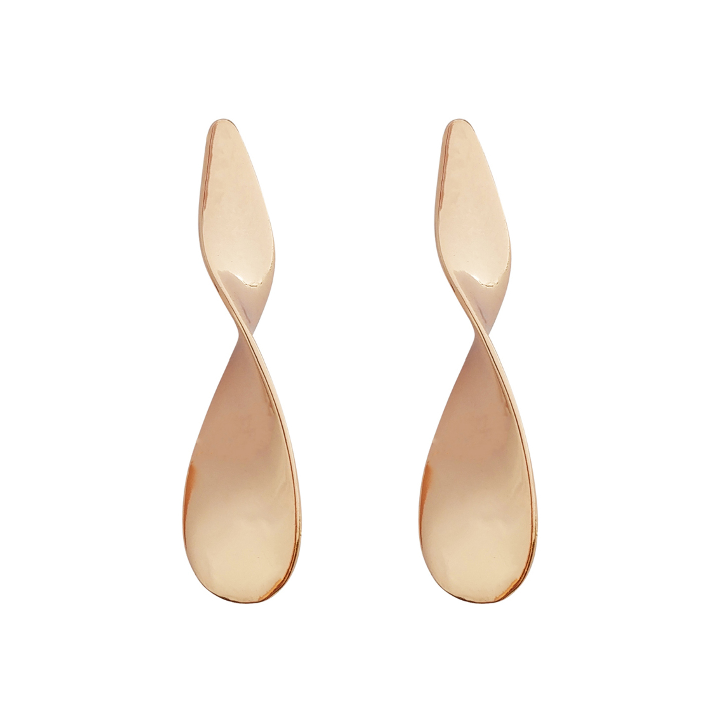 Everleigh Twisted Ribbon Earrings in Rose Gold