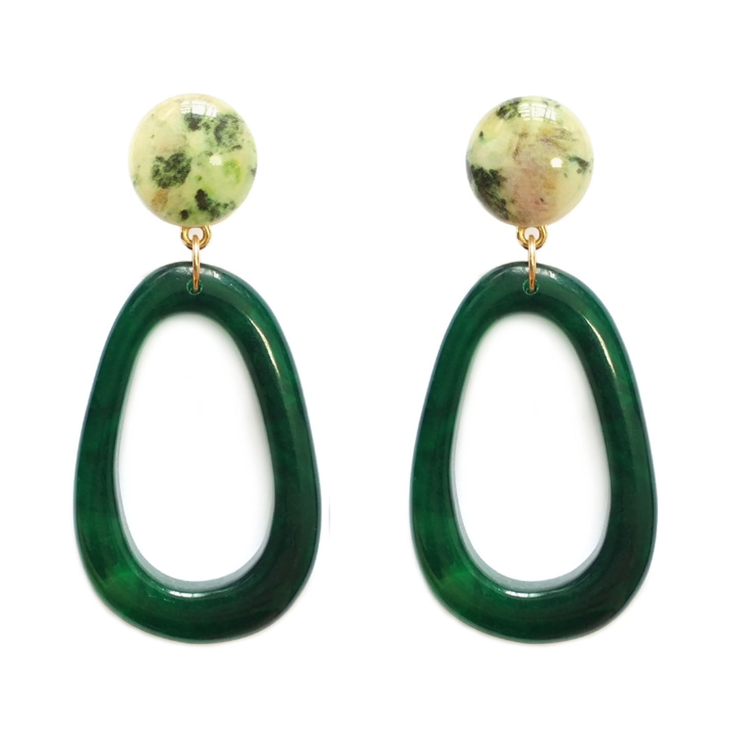 Penny Bold Resin Earrings in Green