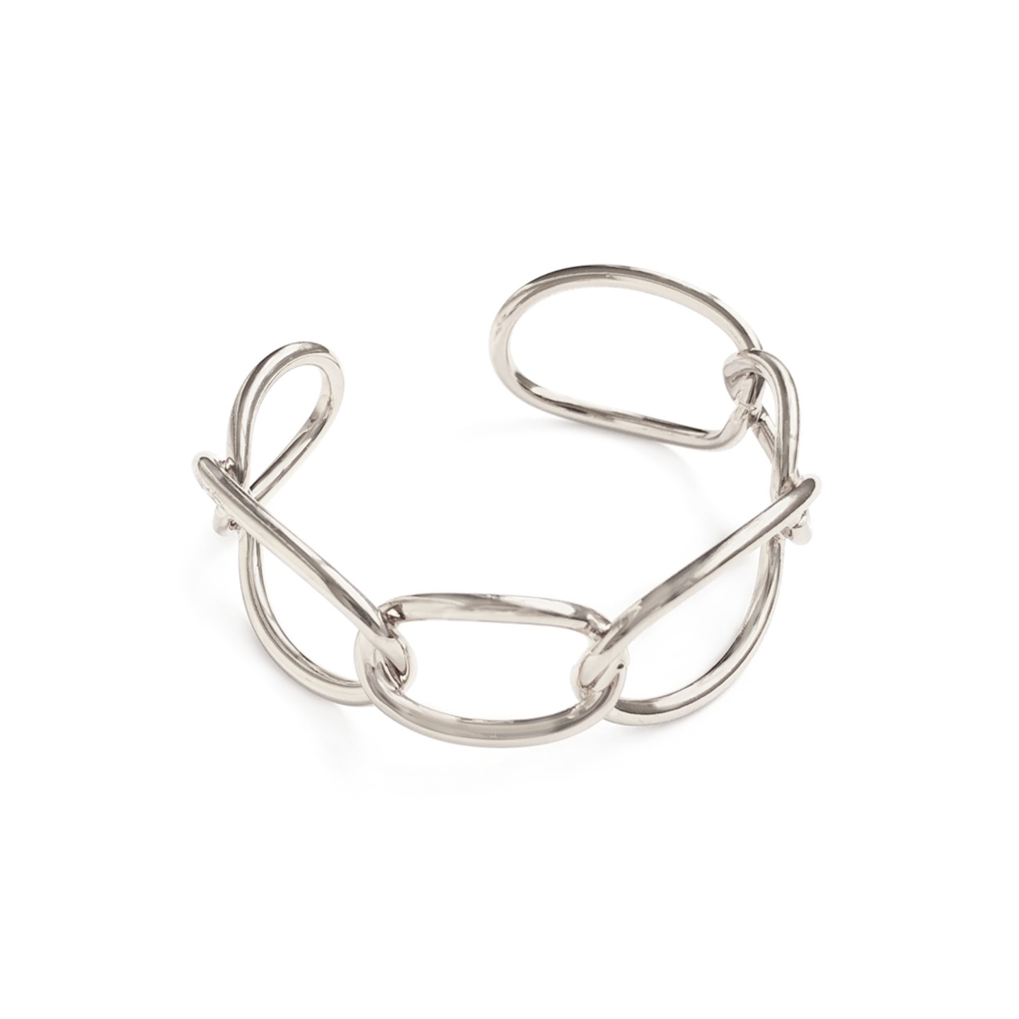 Andina Oversized Chainlink Bangle in Silver