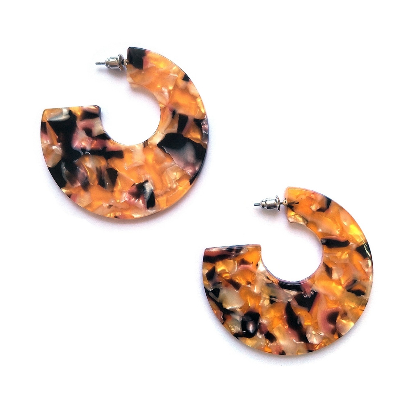 Ultra Speckled Resin Hoops in Chrome