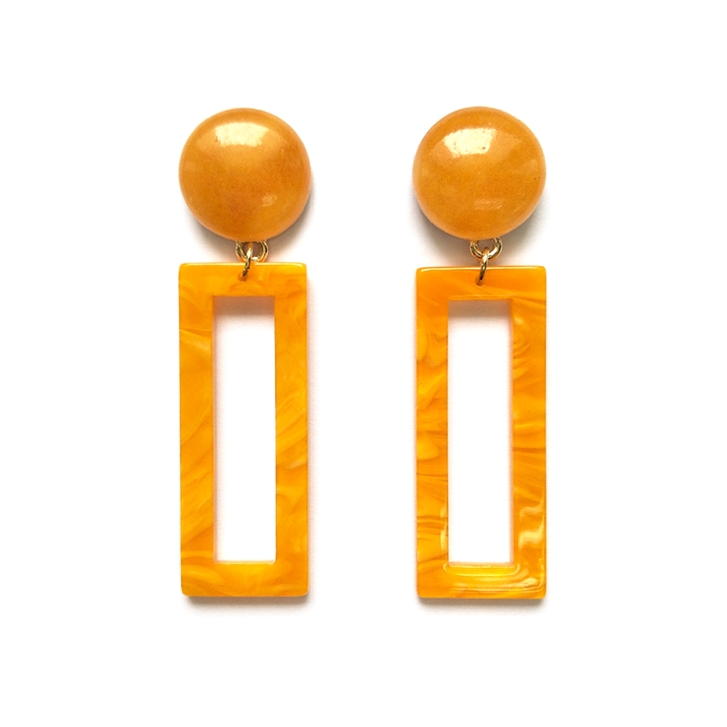 Mycena Resin Frame Earrings in Flame