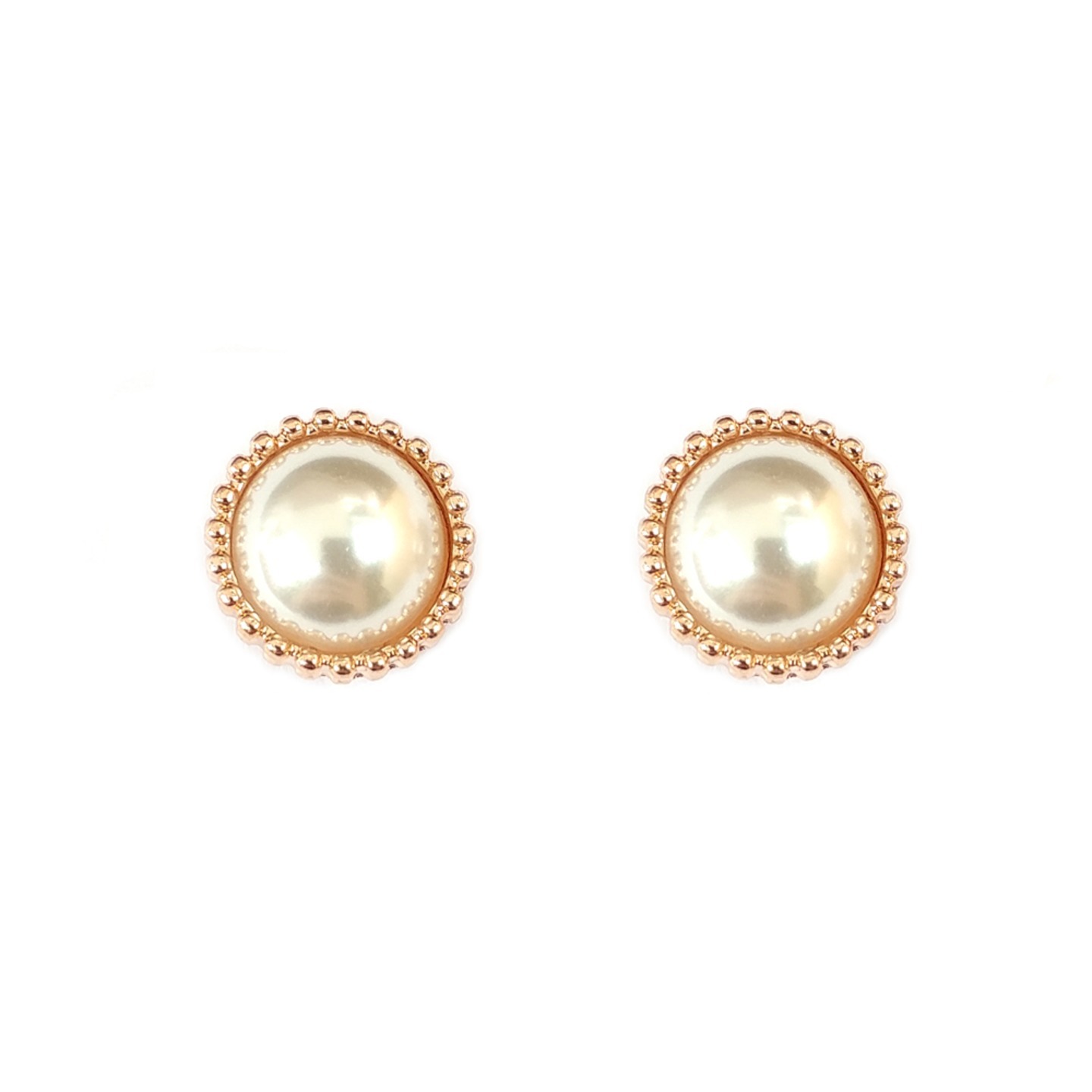 Dimia Pearl Studs in Rose Gold