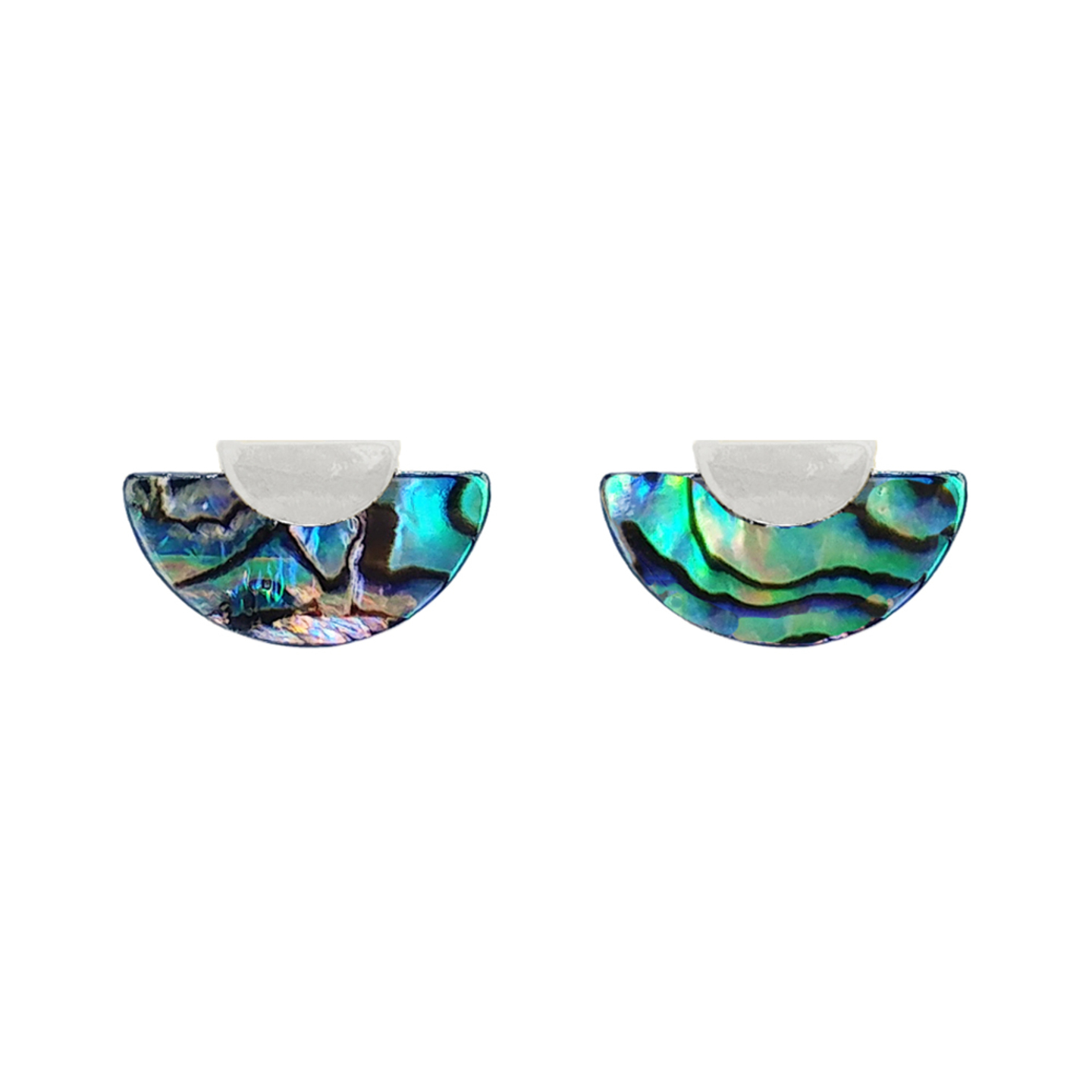 Meribelle Shellrock Studs in Silver