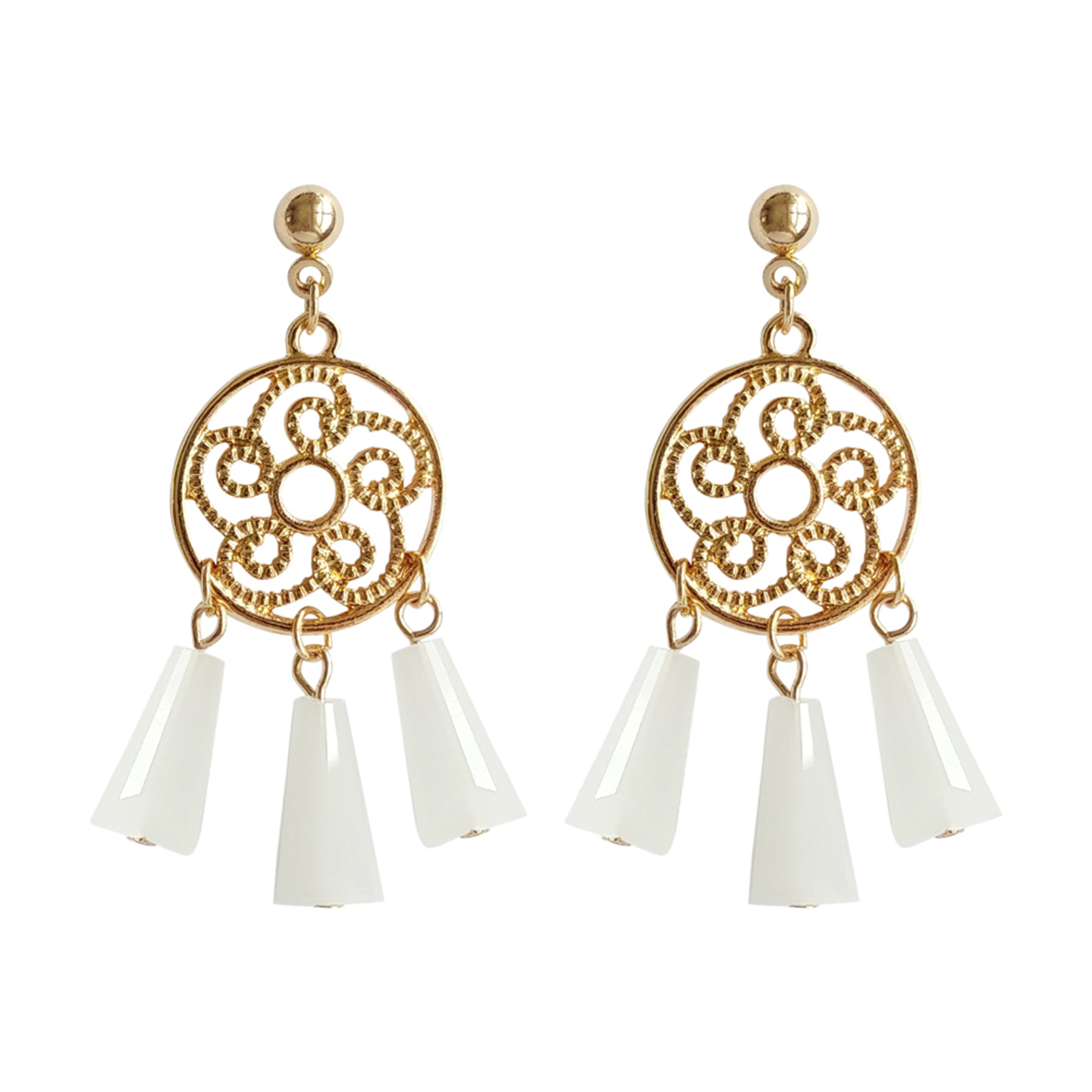Linnea Floral Motif Charm Earrings