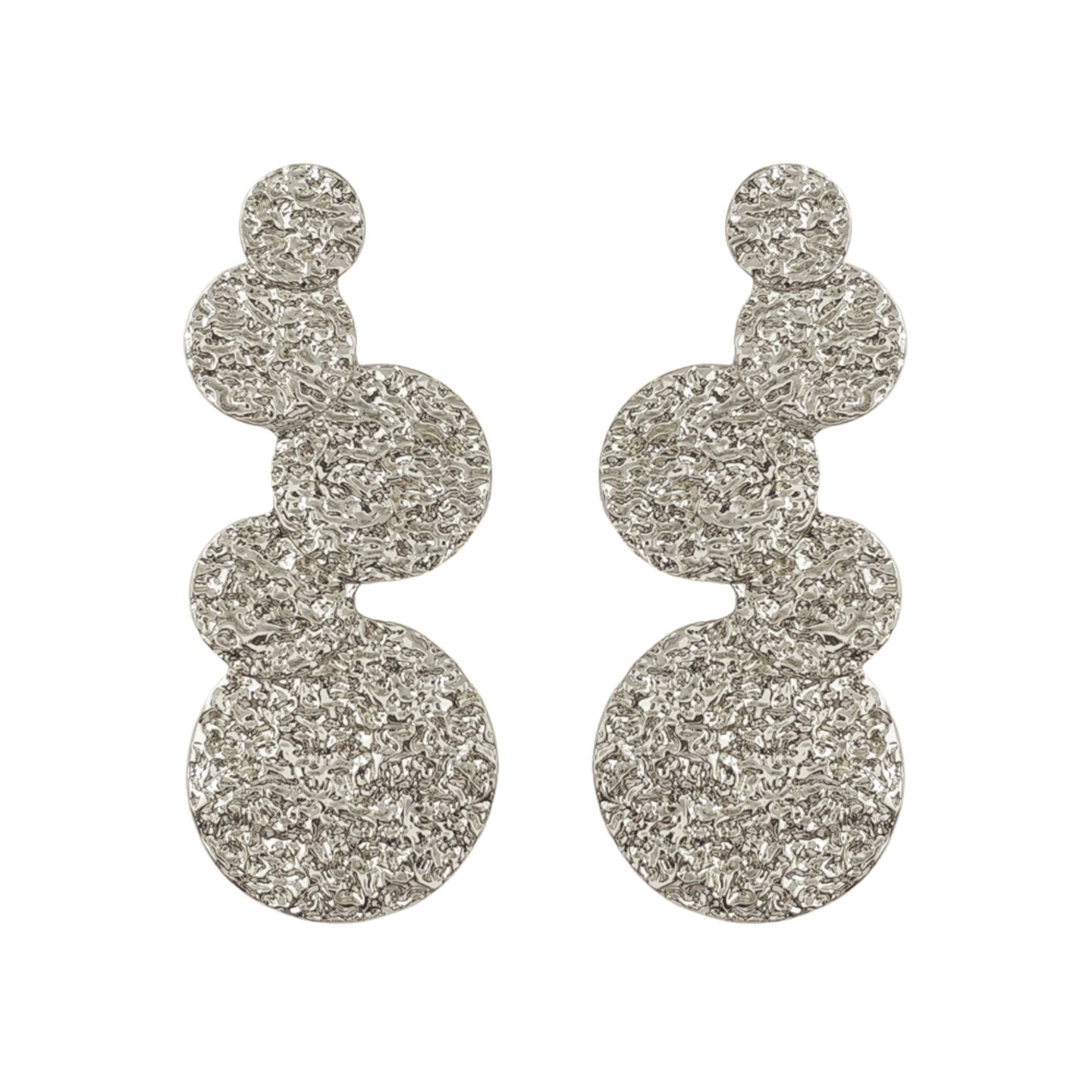 Shedden Hammered Circles Earrings in Silver