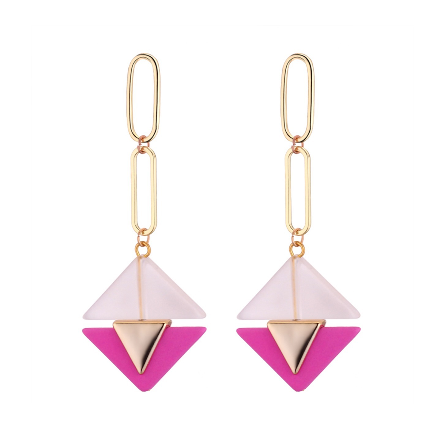 Kletorey Statement Drop Earrings in Pink