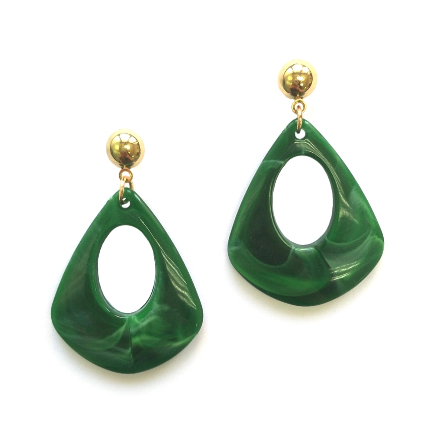 Seth Resin Swirl Earrings in Green