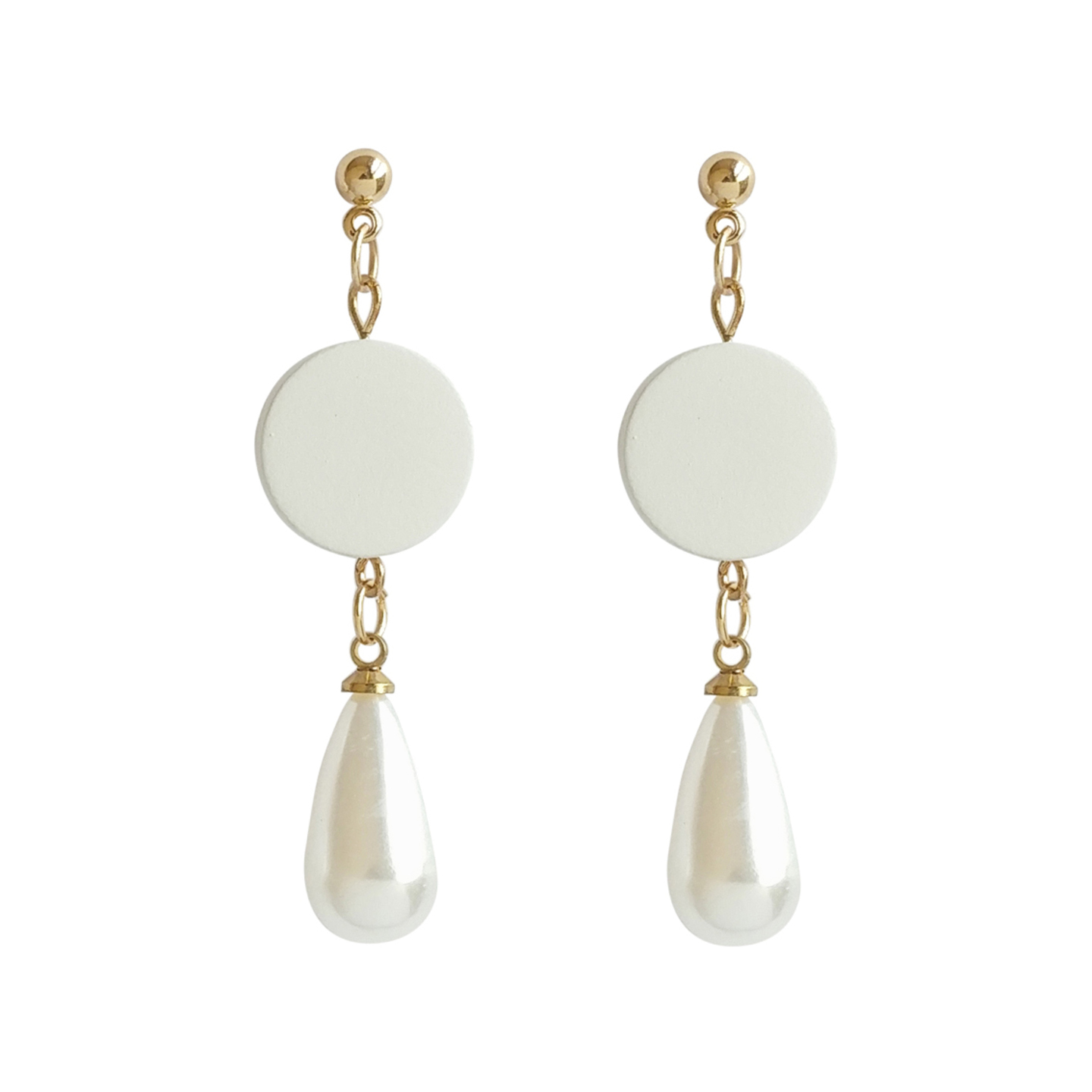 Esperenza Wood and Pearl Earrings