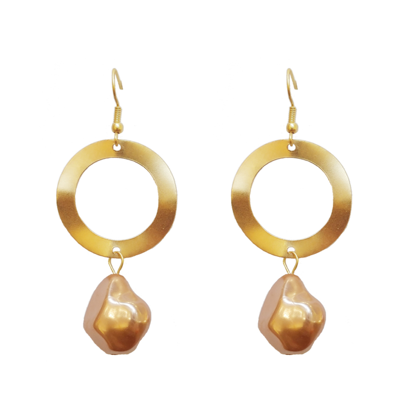 Fionda Loop & Pearl Earrings in Pink