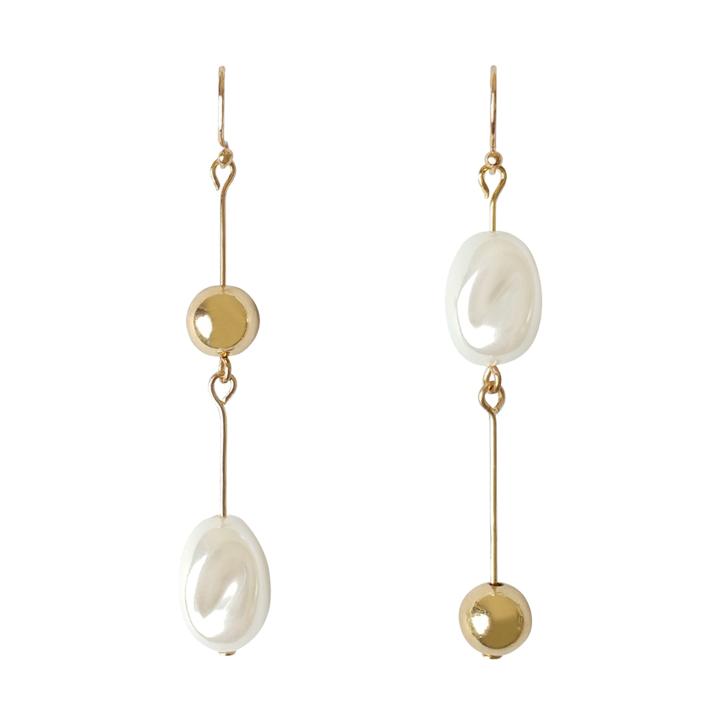 Lillie Asymmetrical Rising Pearl Earrings
