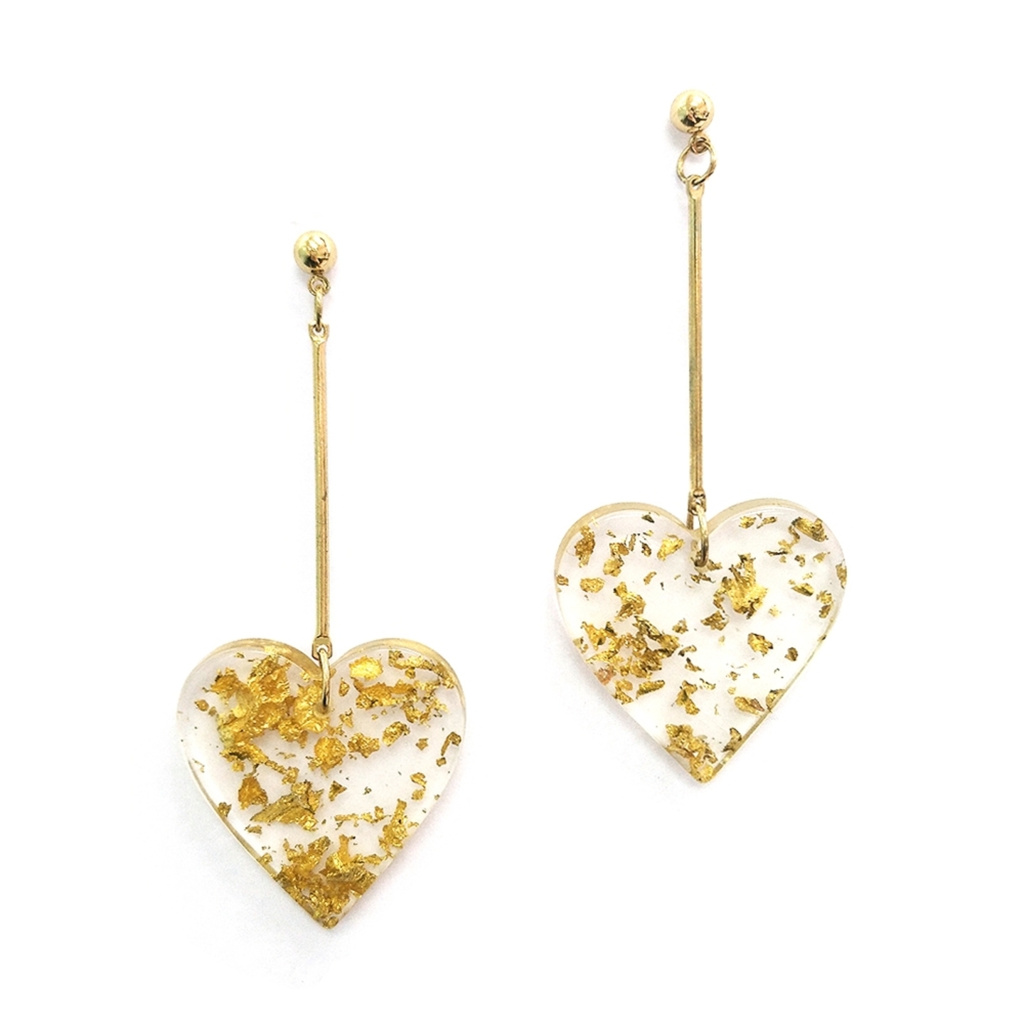Maisie Gold Flecked Heart Earrings