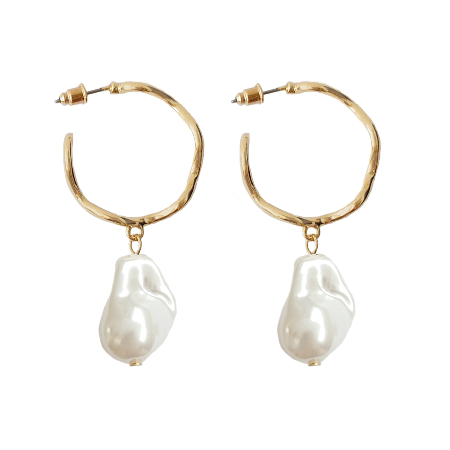Marisol Pearl Twisted Hoops