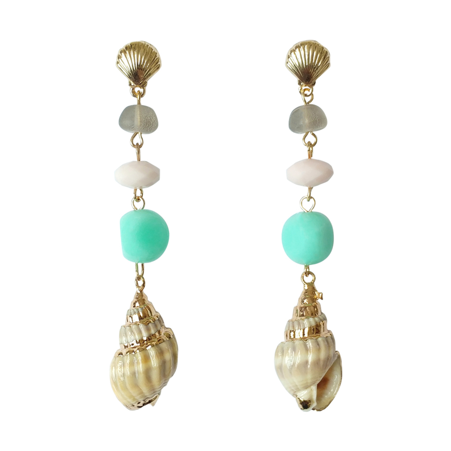 Sadie Shell and Bead Drop Earrings