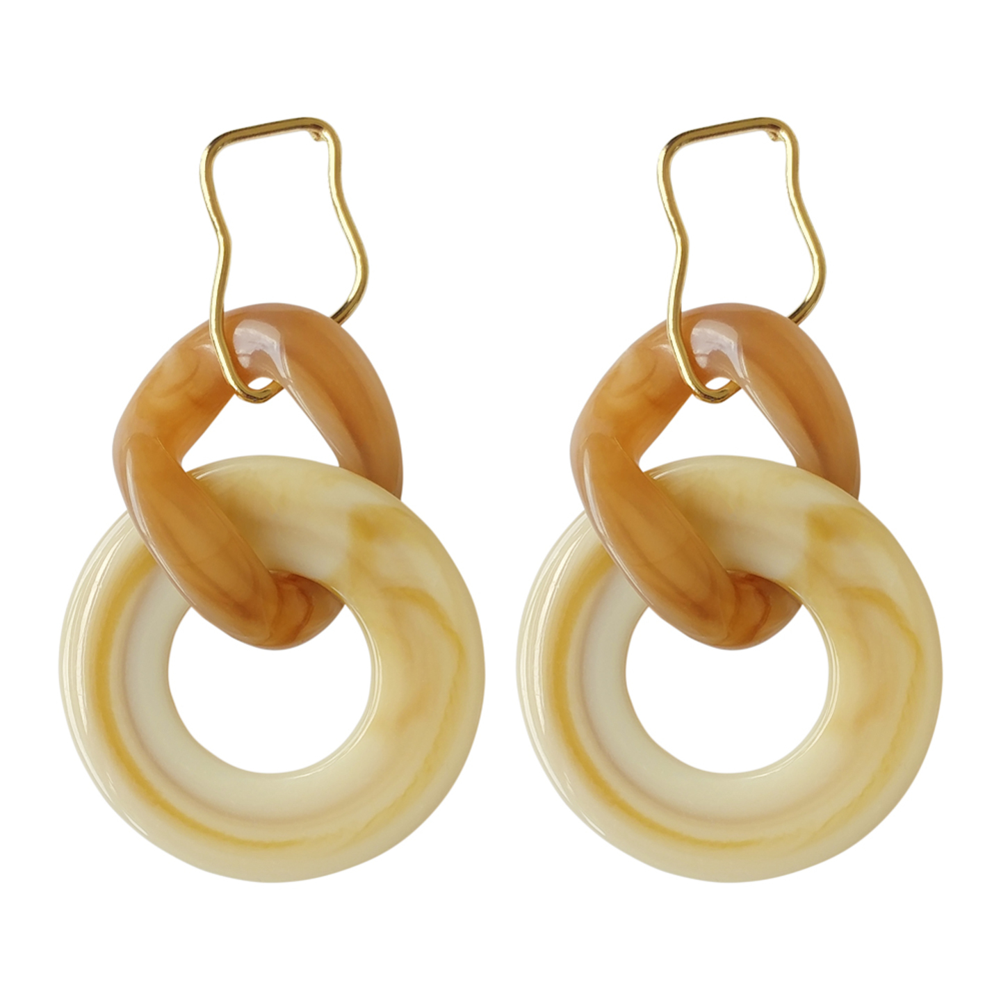 Caressa Caramel Chainlink Resin Earrings