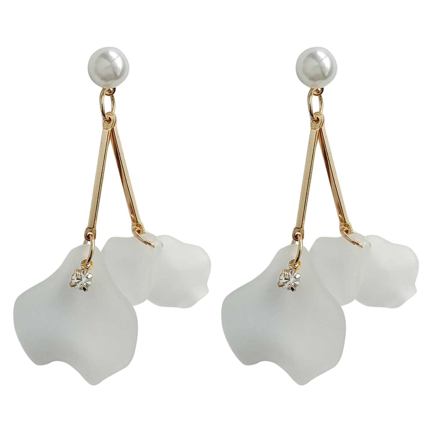 Baxter Short Drop Floral Earrings in Pink