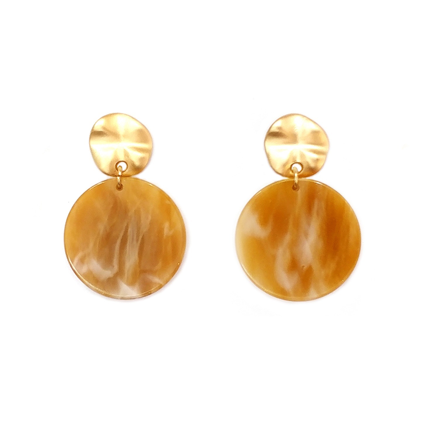 Dorsi Resin Swirl Earrings in Honey