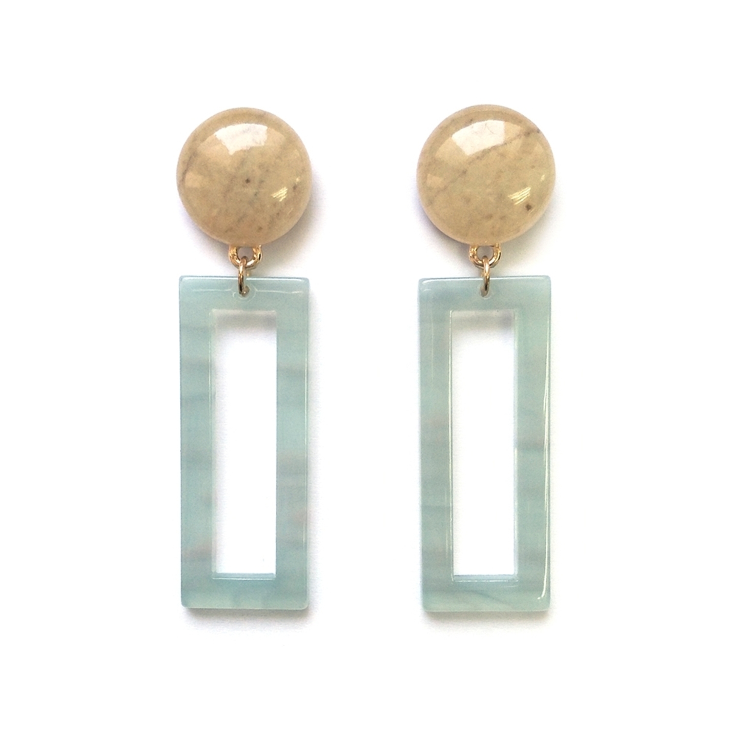 Mycena Resin Frame Earrings in Blue-Grey