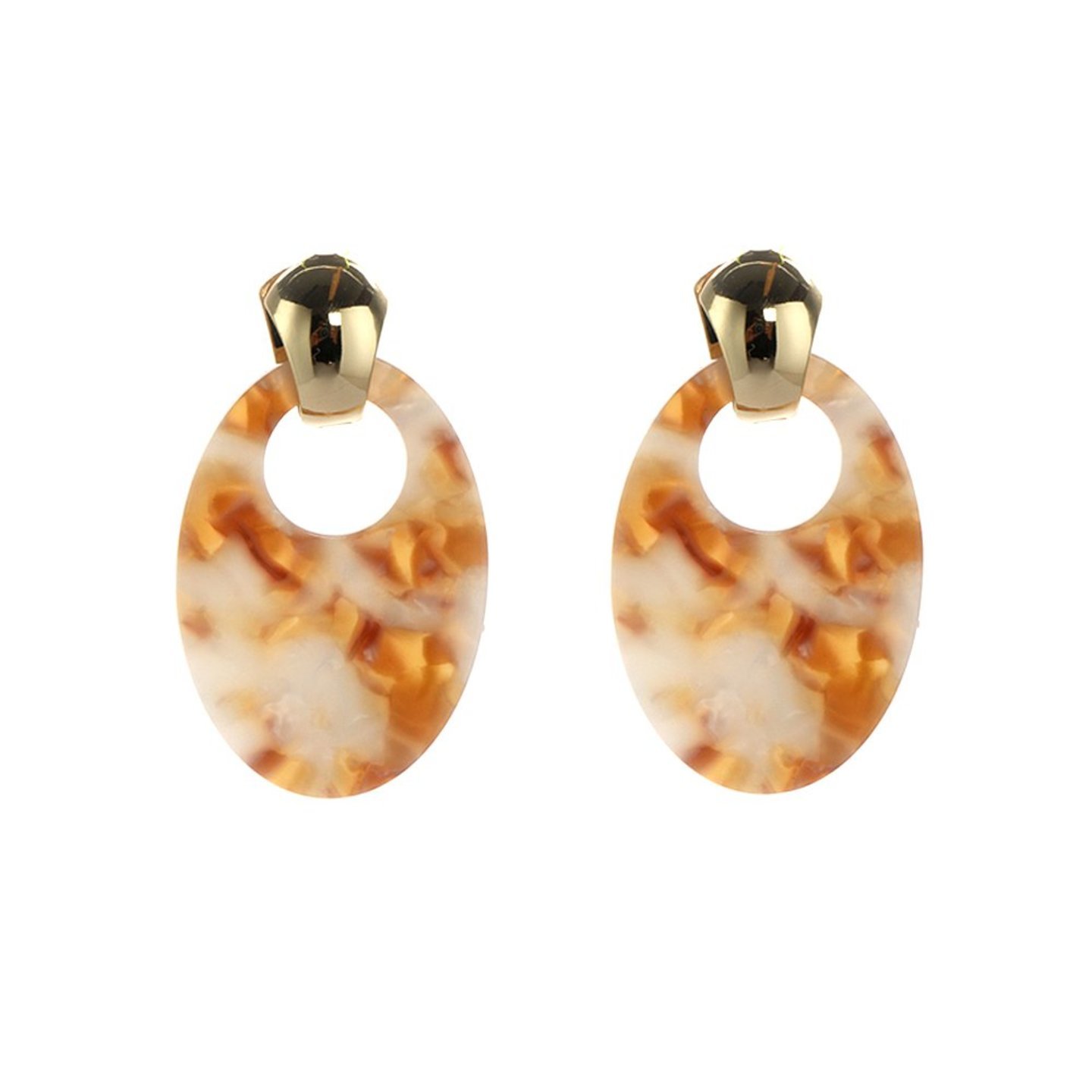 Clery Resin Earrings in Beige